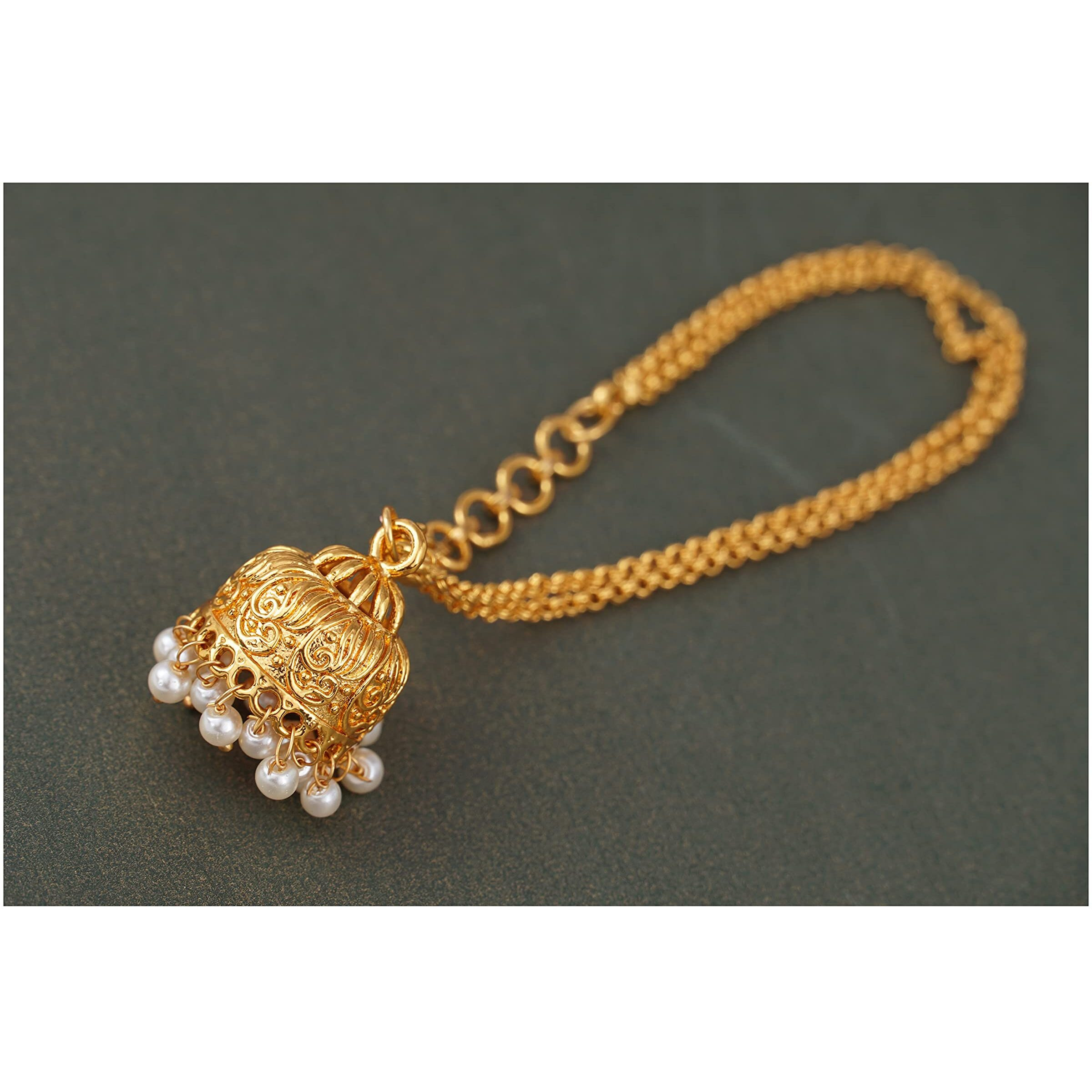 Jfl Unisex Adult - Jewellery For Less Combo Of One Gram Gold Plated Ganesha & Jhumki Rakhi Bracelet For Bhaiya Bhabhi,Valentine