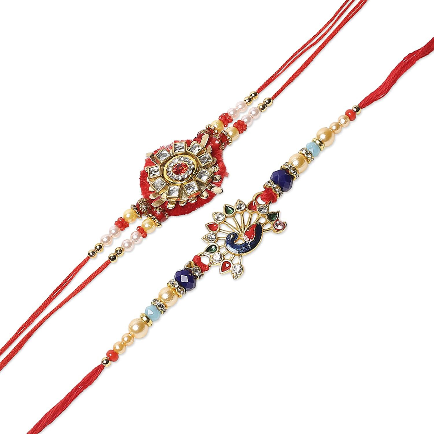 Young & Forever Gift Combo Of Rakhi Set For Men Rakhi For Brother Rakhi Set Rakhi Combo Bhaiya Rakhi Combo Rakhi Set Of 2 Peacock Floral Ad Rakhi