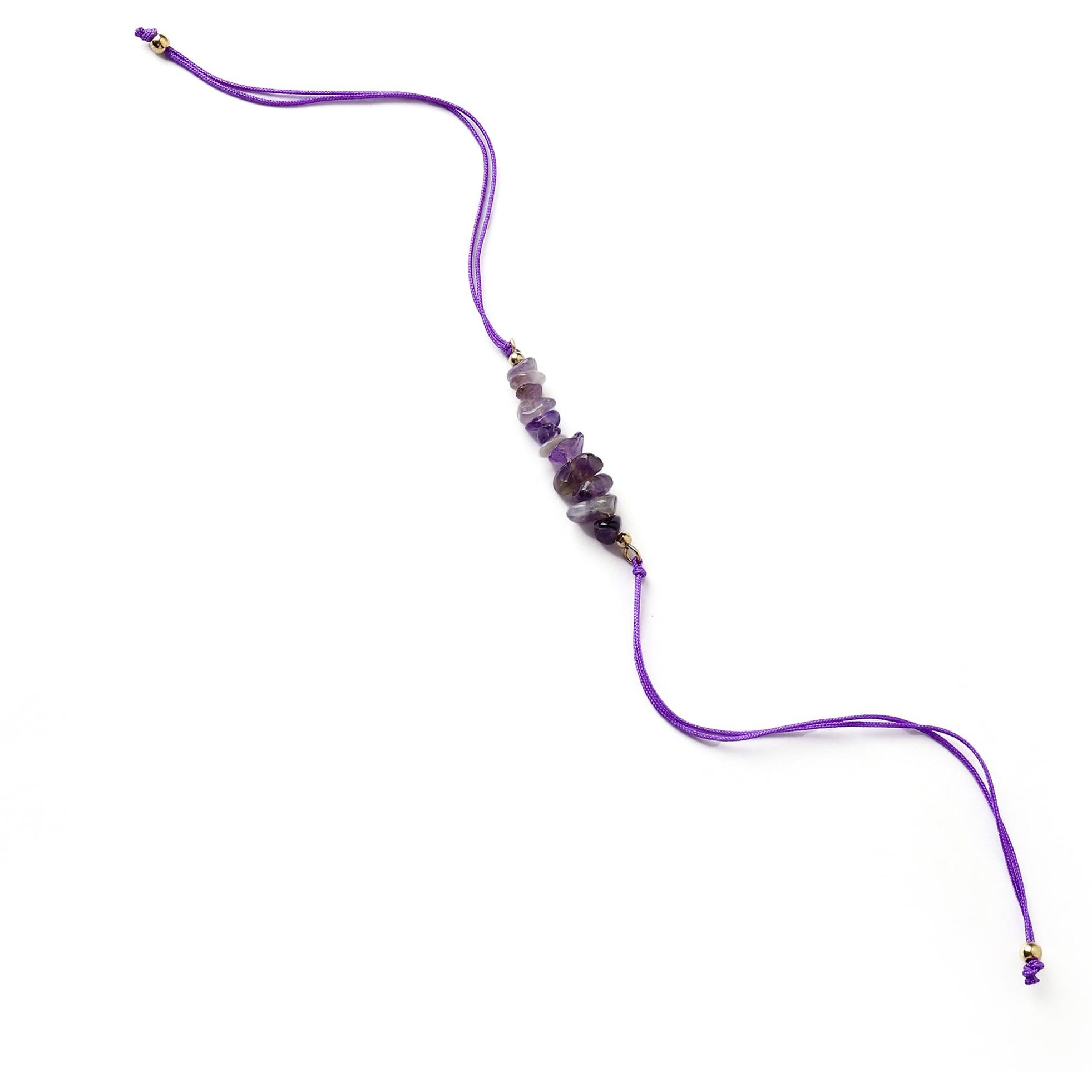 Salty Set Of 1 Amethyst Healing Stone Thread Rakhi For Brother Purple | Rakhi Gift Pack For Sister, Bhaiya And Bhabhi | Bracelet For Men, Women | Fancy Jewellery Combo Gifts | Ideal For Gifting Hamper