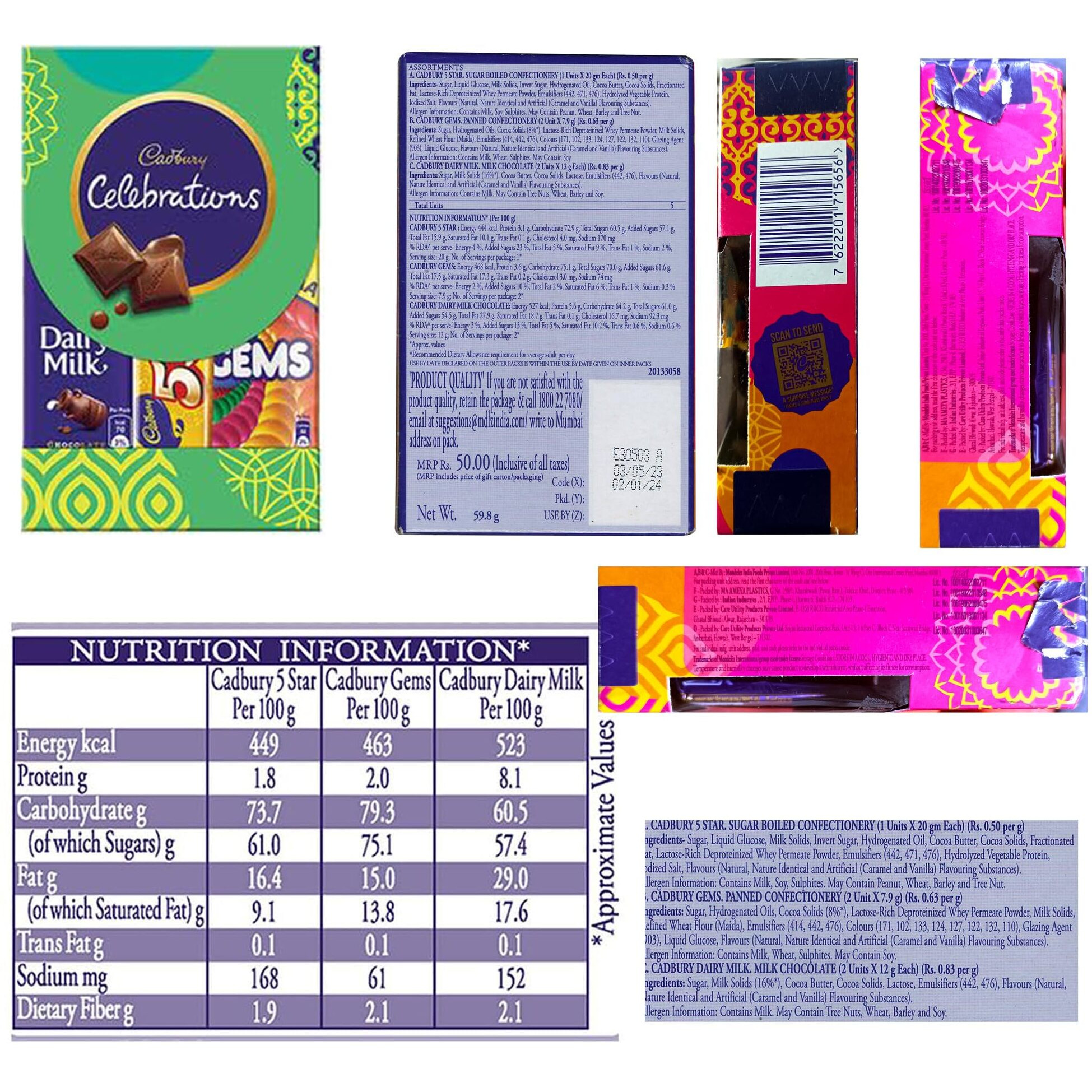 Craftvatika Rakhi Chocolate Gift Combo For Brother And Bhabhi Couple Rakhi For Bhaiya Bhabhi With Celebration Chocolate Gift Hamper, Thread Kundan Lumba Pair Couple