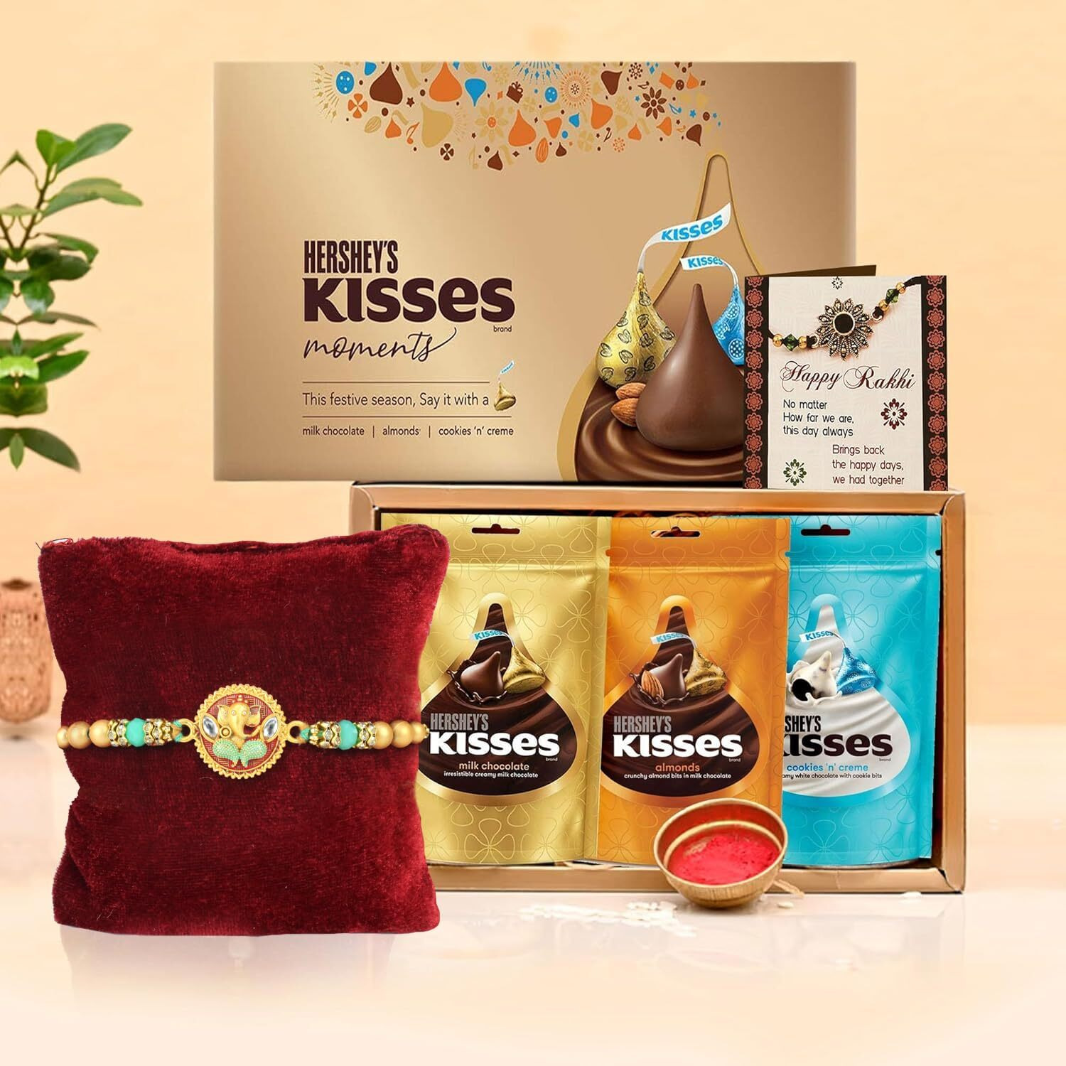 Tied Ribbons Rakhi For Brother With Chocolate Gift Combo - Premium Peacock Rakhi With Chocolates Box And Rakshabandhan Card Tikka - Gift For Brother Bhaiya Bhai Boys Men