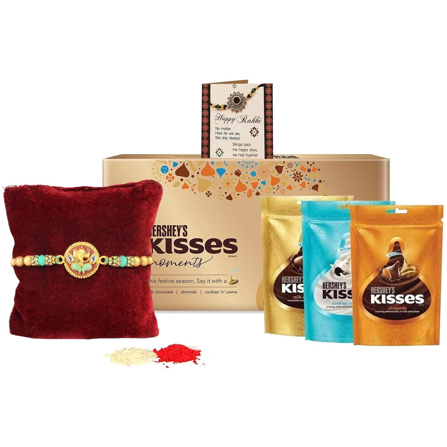 Tied Ribbons Rakhi For Brother With Chocolate Gift Combo - Premium Peacock Rakhi With Chocolates Box And Rakshabandhan Card Tikka - Gift For Brother Bhaiya Bhai Boys Men