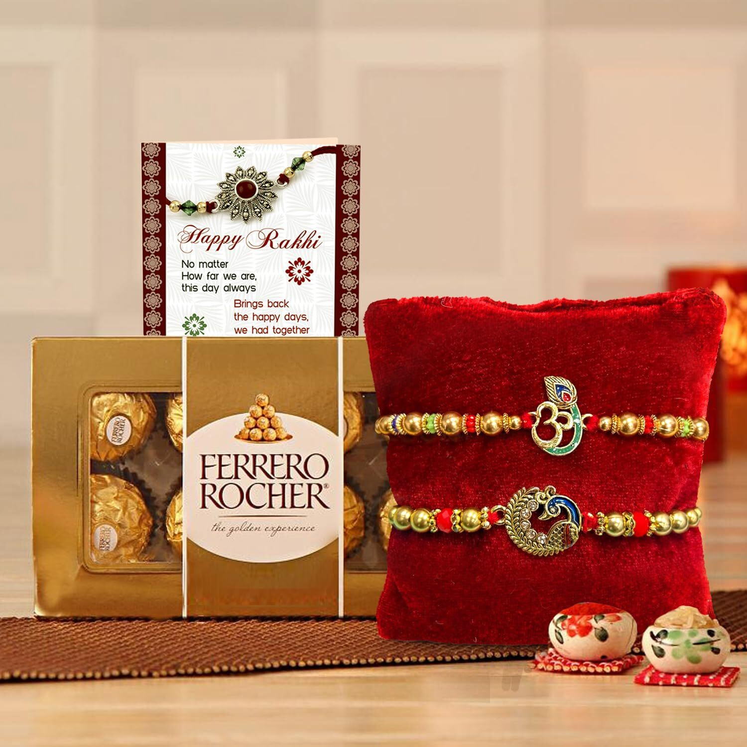 Tied Ribbons Rakhi For Brother With Chocolate Gift Hamper - Set Of 2 For Brother Bhaiya Boys Kids Men With Chocolate Box And Card Tikka - Rakhi For Rakshabandhan