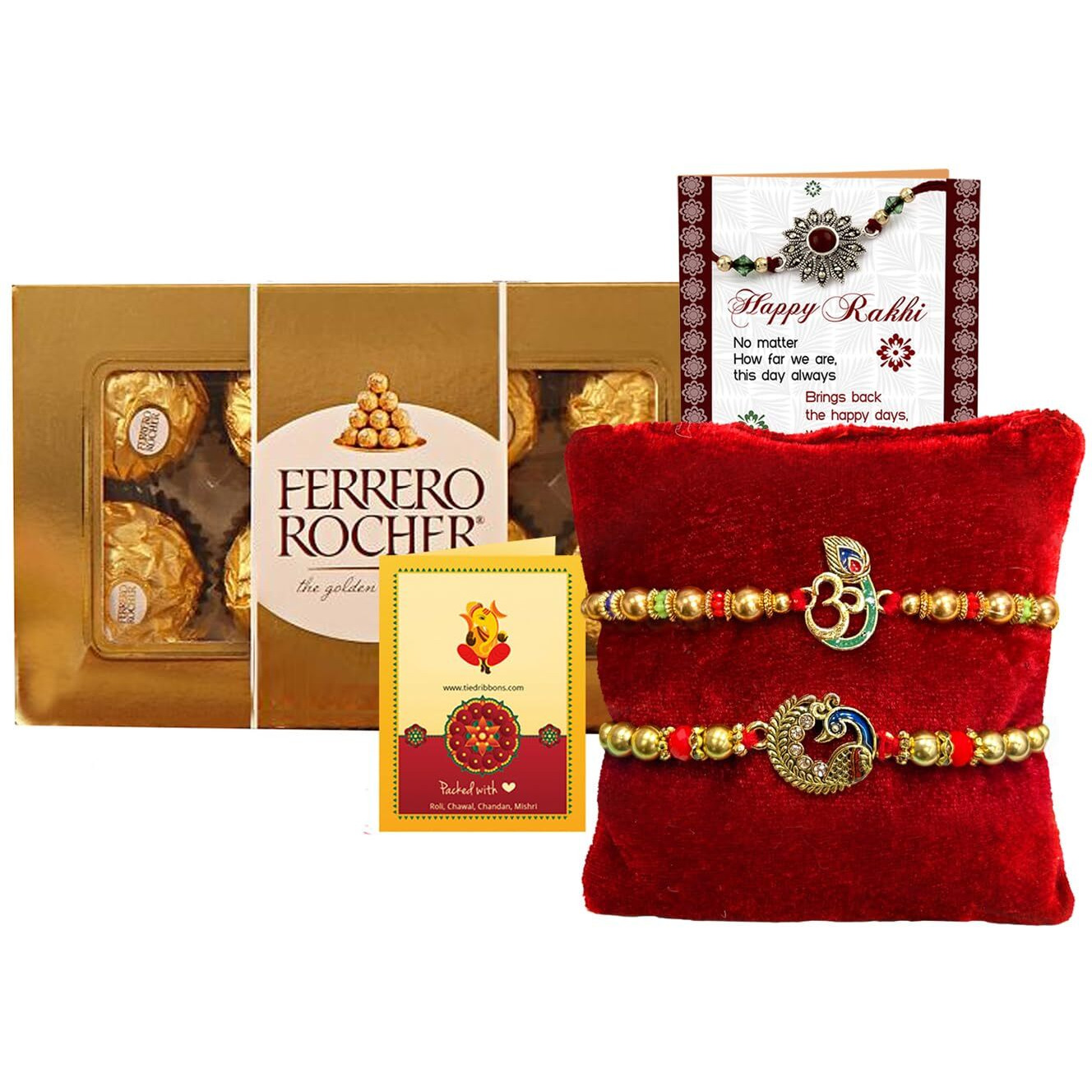 Tied Ribbons Rakhi For Brother With Chocolate Gift Hamper - Set Of 2 For Brother Bhaiya Boys Kids Men With Chocolate Box And Card Tikka - Rakhi For Rakshabandhan