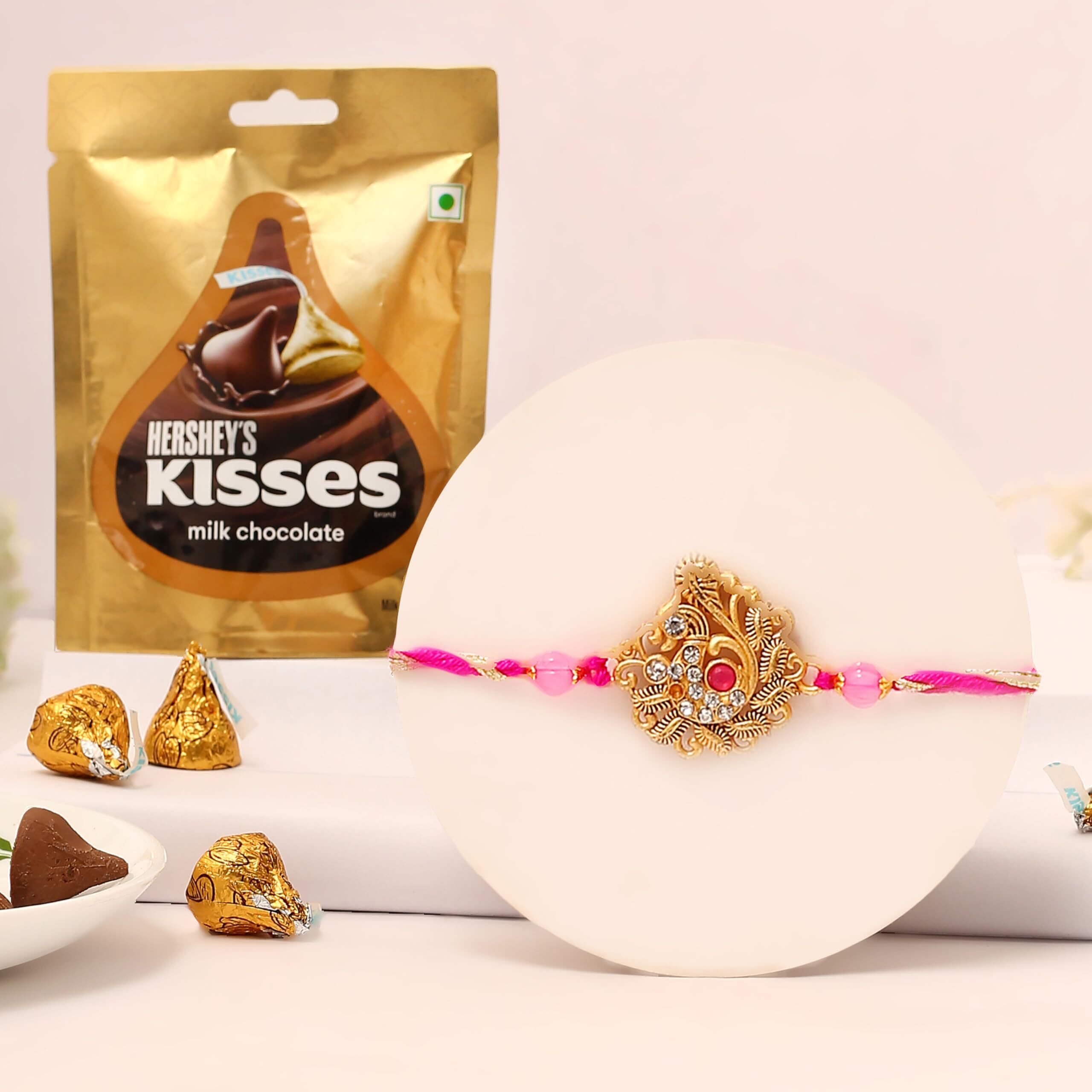 The Purple Tree Raksha Bandhan Gift Combo With Rakhi And Premium Milk Chocolates | Designer Peacock Rakhi For Brother With Chocolate, Roli Chawal And Card | Rakshabandhan Gift Hamper For Men, Boys, Bhaiya |