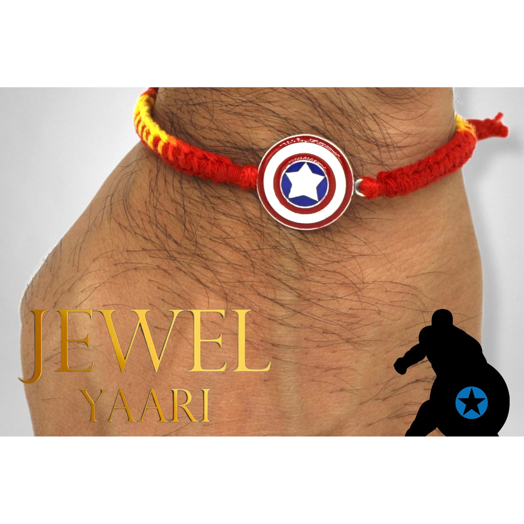 Sj Shubham Jewellers Pure 925 Sterling Silver Rakhi For Brother Charm Bracelet Raksha Bandhan With Pure Cotton Thread For Men, Boys, Rakhis Cpamrca