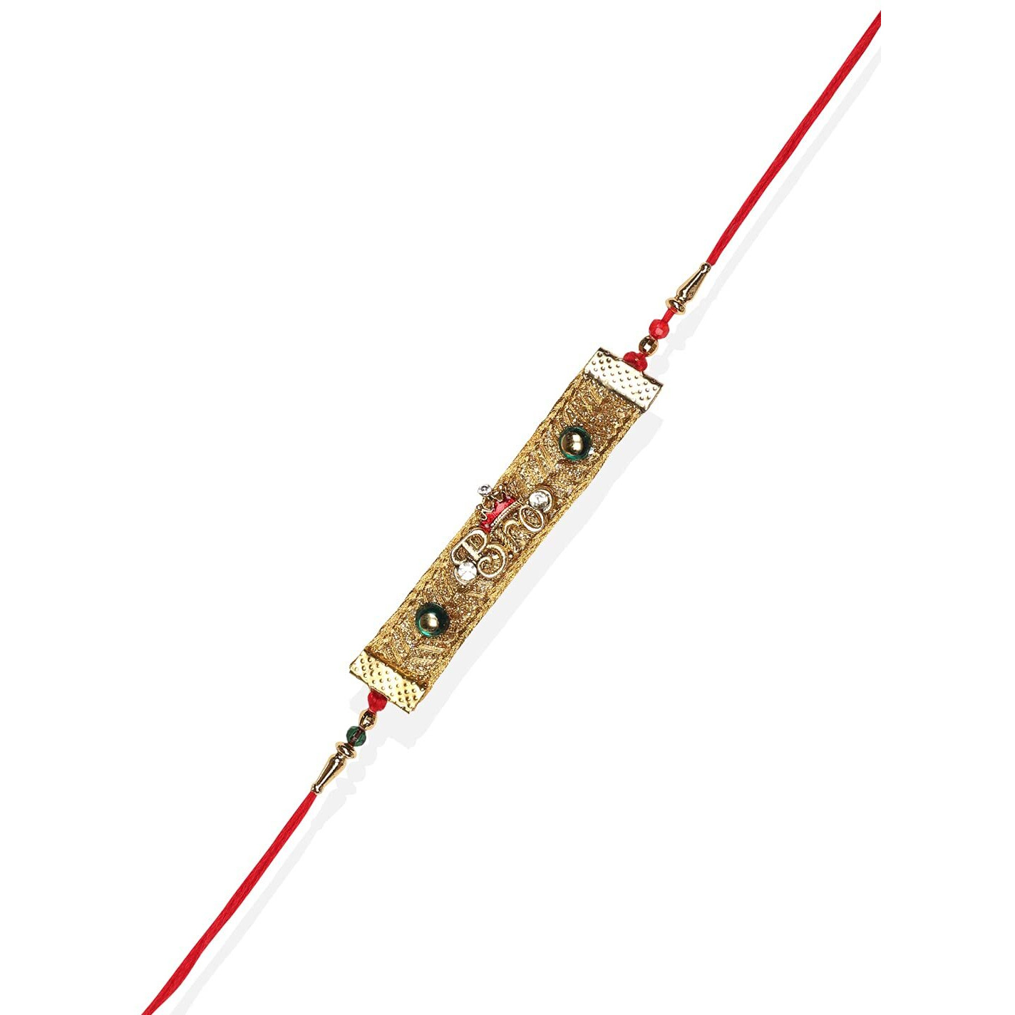 Accessher Designer Elegant Fabric Quirky Bro Rakhi For Beloved Brother Pack Of 6 With Roli Kumkum Packets And Happy Rakshabandhan Card