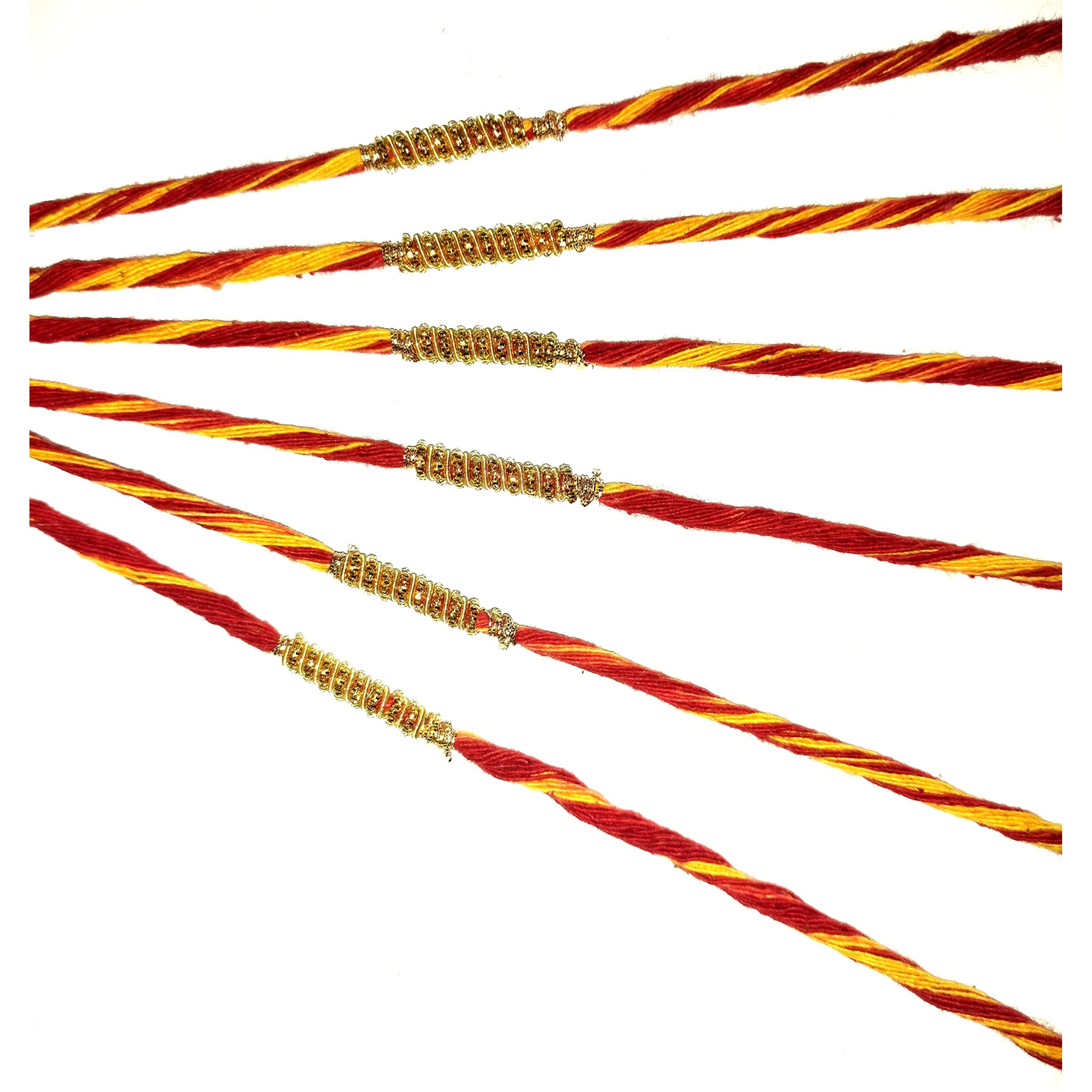 Vsasa Traditional Combo Of Zardozi Rakhi With Mouli With Positive Vibes On Raksha Bandhan For Your Loving Brother/S...