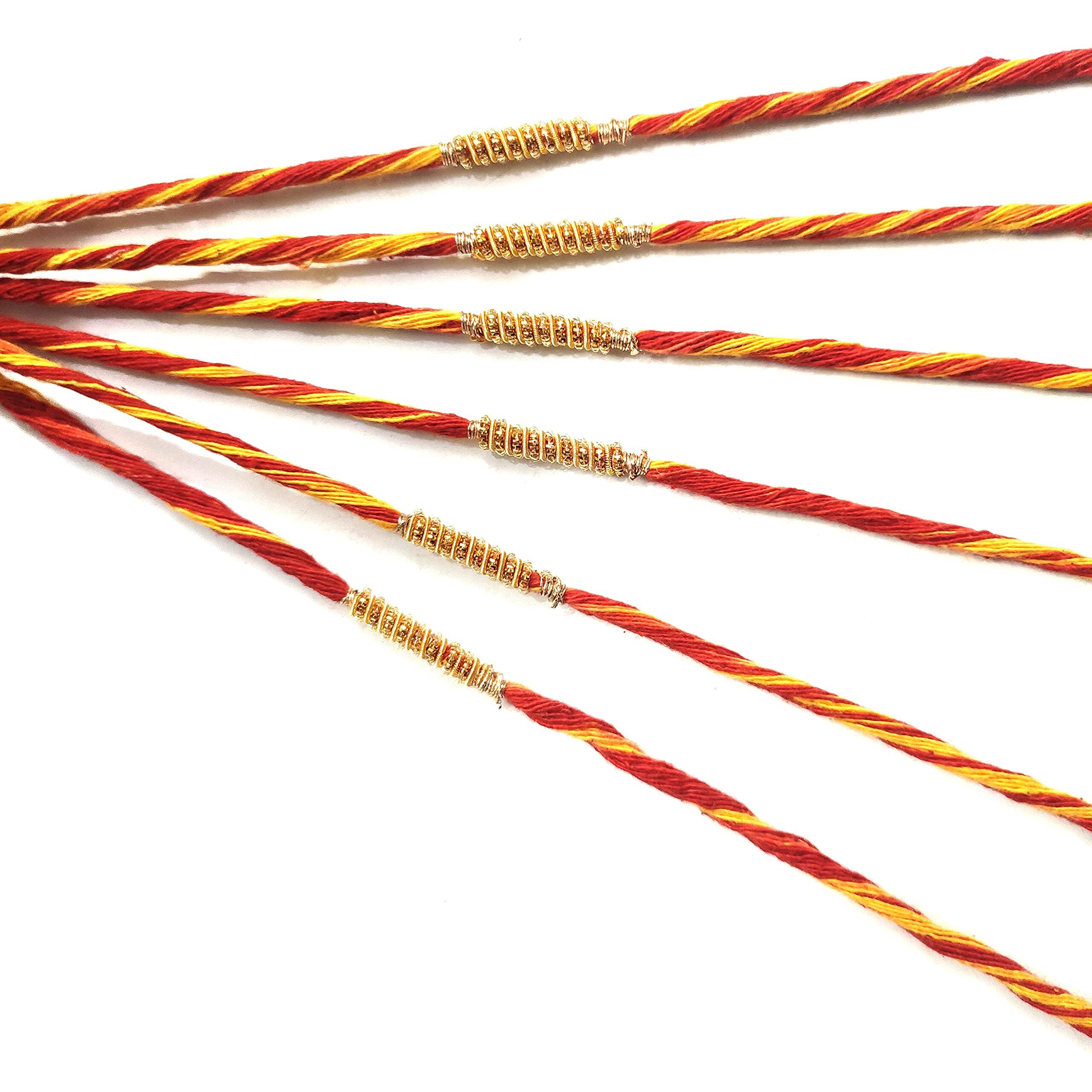 Vsasa Traditional Combo Of Zardozi Rakhi With Mouli With Positive Vibes On Raksha Bandhan For Your Loving Brother/S...