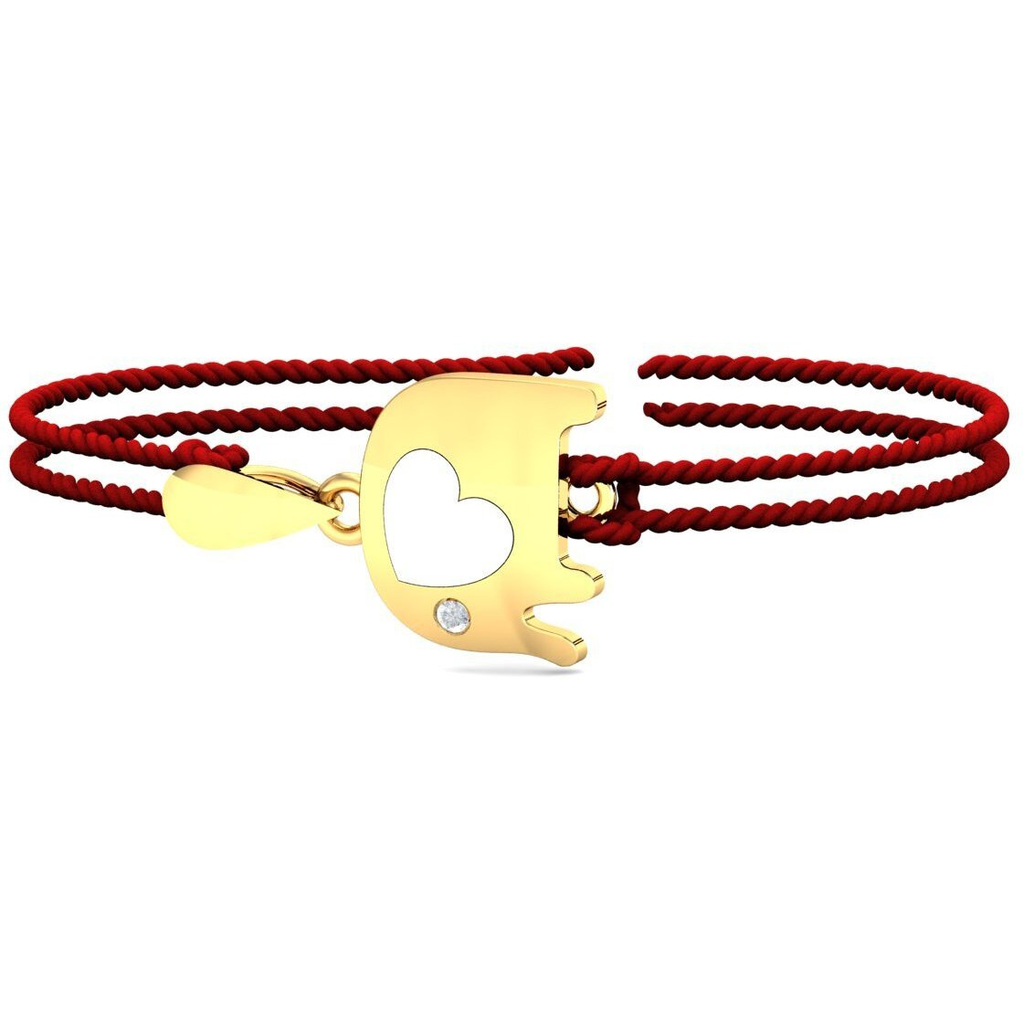 Kuberbox 18K Baby Elephant Rakhi Cum Pendant For Brother