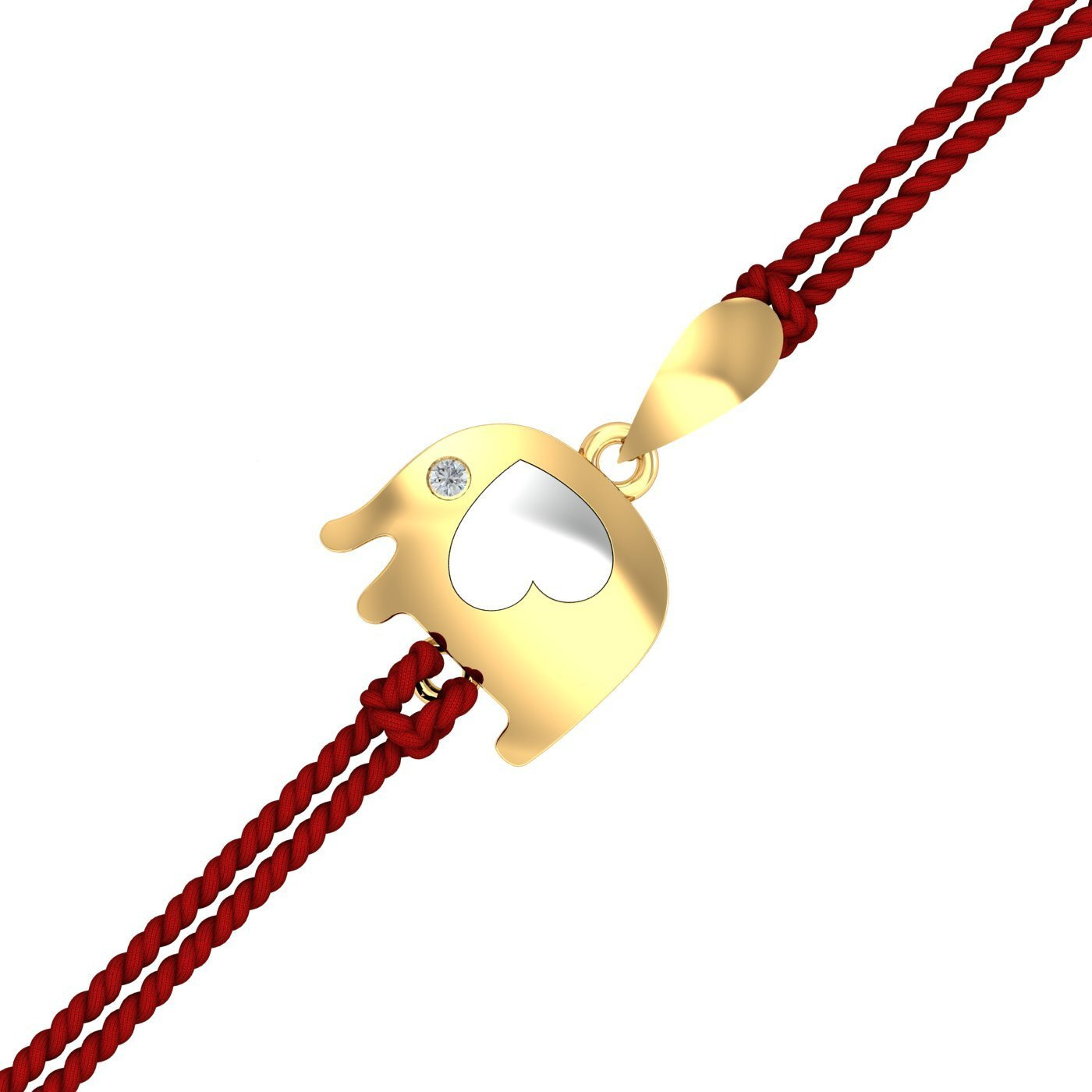 Kuberbox 18K Baby Elephant Rakhi Cum Pendant For Brother