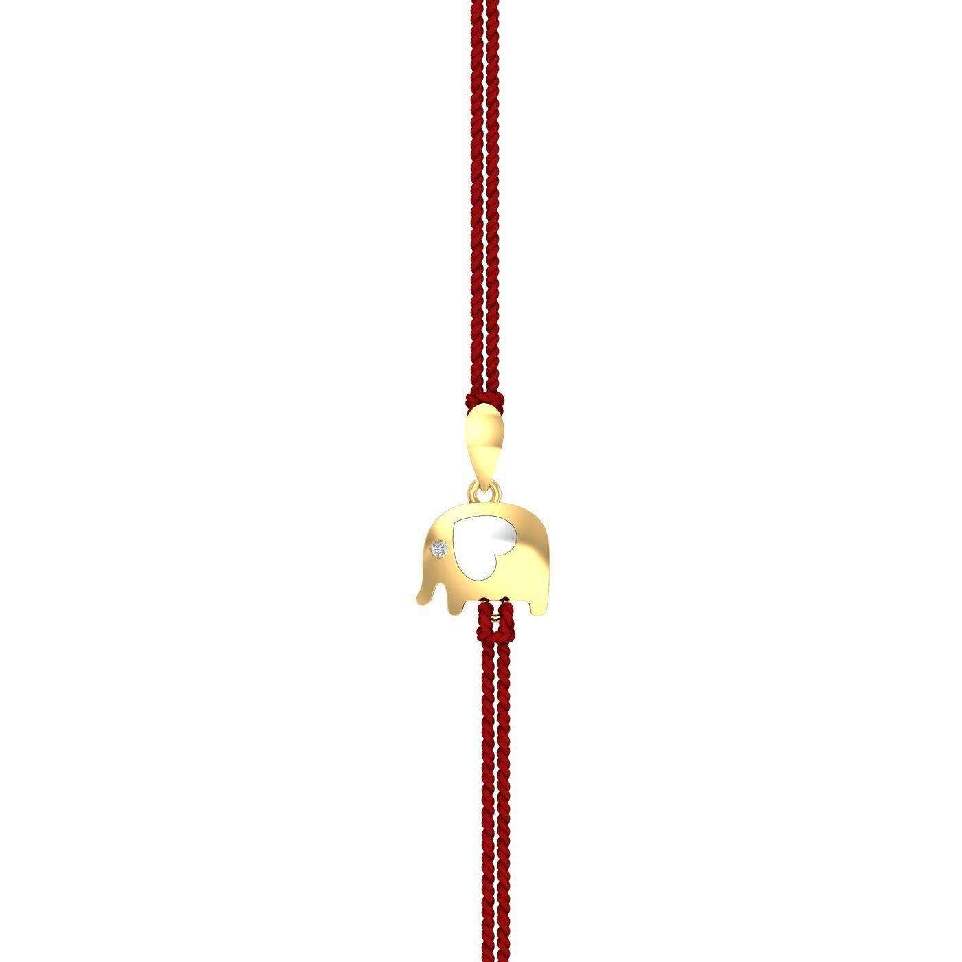 Kuberbox 18K Baby Elephant Rakhi Cum Pendant For Brother