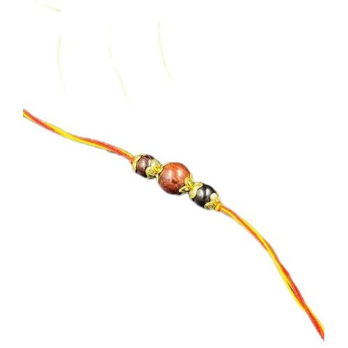 Rdk Sandalwood Charm Bracelet Wrist Band Rakhi For Raksha Bandhan, Rakhi Bracelet Collection, Rakhi For Brother, Personalised Brother Sister Rakhi Gift (Lal Chandan Rakhi)