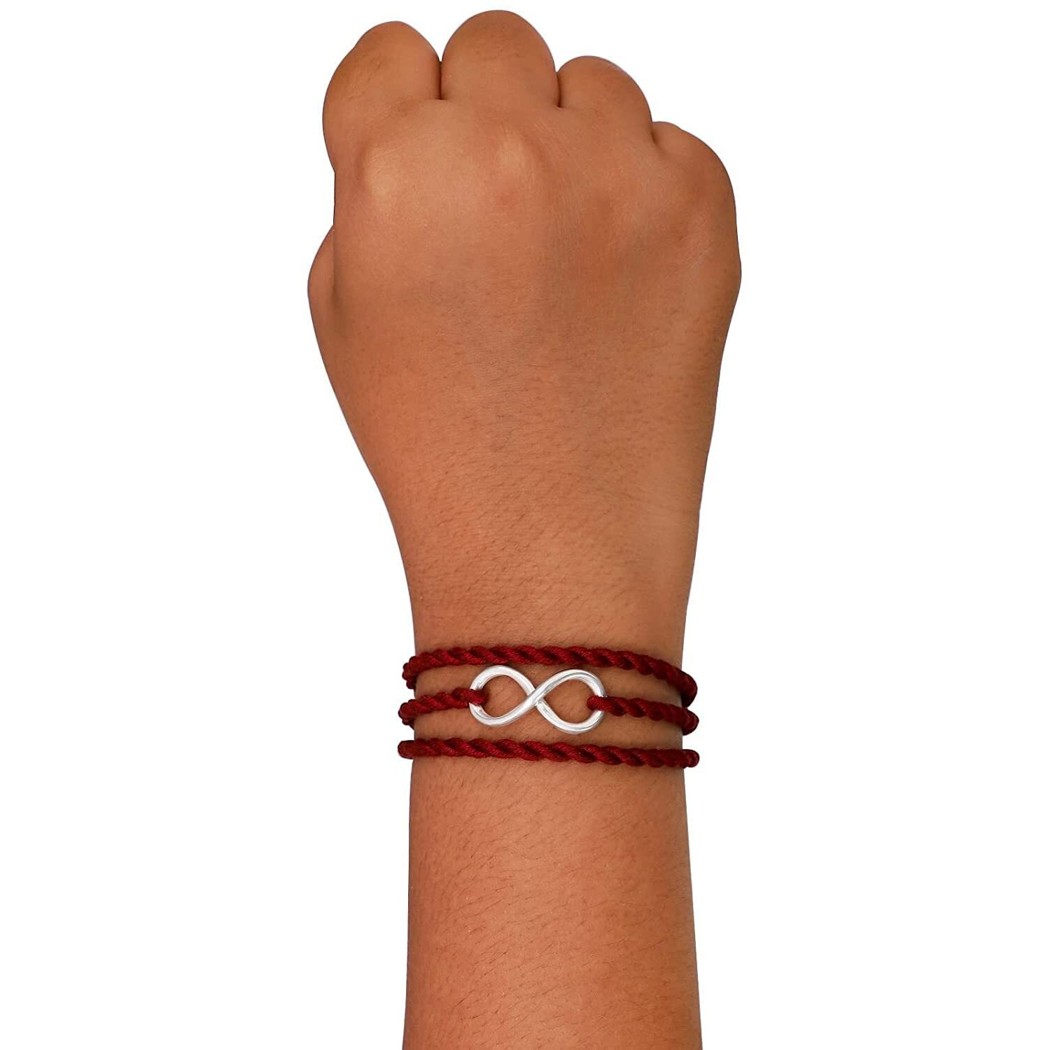 Meenakari Heritage Jewellery Pure 925 Sterling Silver Infinity Rakhi Combo Set With Roli Chawal, Rakshabandhan Greeting Card And Authenticity Certificate For Brother/Boys/Men/ (Wrap Around)