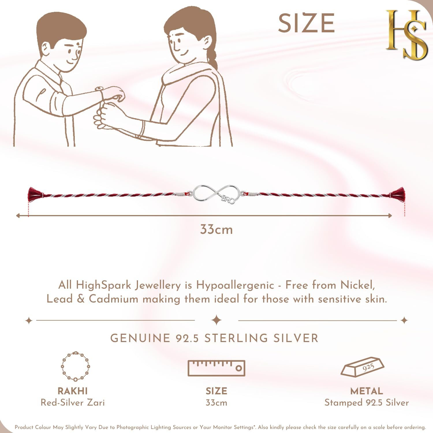 Highspark 925 Silver Infinity Rakhi | Stylish Infinity Bro Rakhi For Boys & Men | Lovely Gift