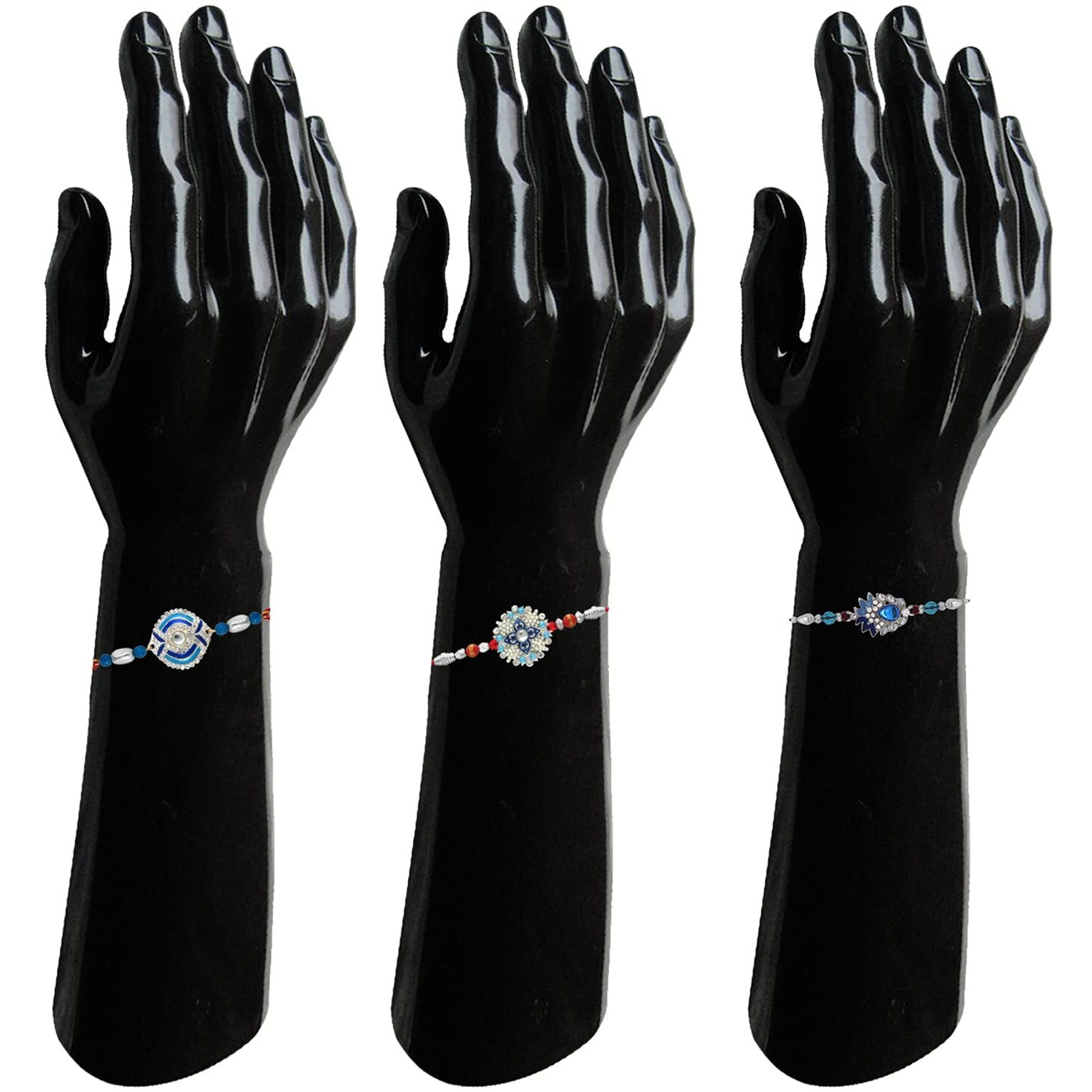 Mahi Mens Combo Of Peacok And Floral Shaped Colorful Meena Work And Crystals Rakhi's For Bhaiya (Rcso1105439M)