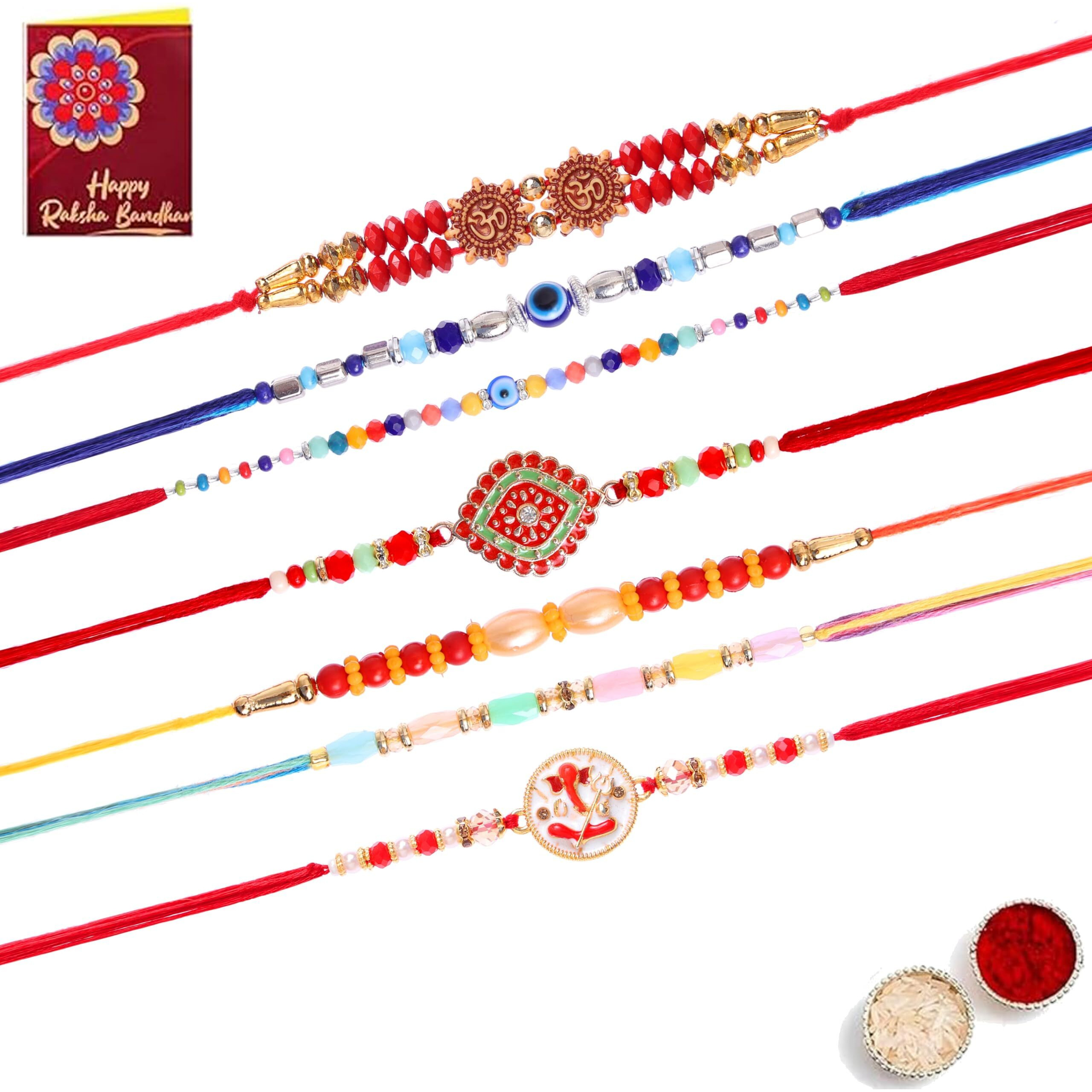 Fashion Frill Mens Rakshabandhan Rakhi For Brother Set Combo Of 7 (Rk626)