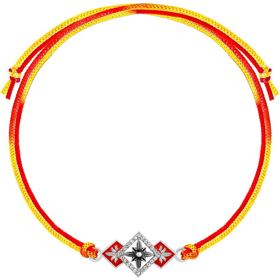 Giva 925 Silver Floral Silver Rakhi | Gifts For Men And Boys | Quirky Rakshabandhan Rakhi For Brother | Silver Rakhi For Boys & Men With Certificate Of Authenticity And 925 Stamp