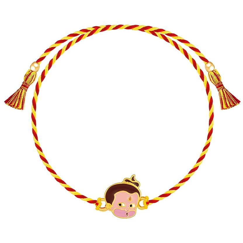 Giva 925 Silver Golden Bal Hanuman Rakhi For Kids| Raksha Bandhan Rakhi For Kids | Gift For Kids | With Certificate Of Authenticity And 925 Stamp