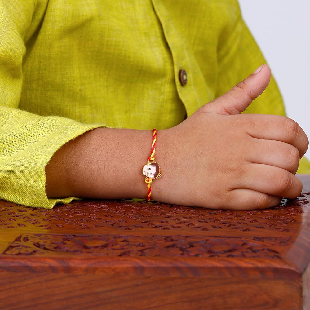 Giva 925 Silver Golden Bal Hanuman Rakhi For Kids| Raksha Bandhan Rakhi For Kids | Gift For Kids | With Certificate Of Authenticity And 925 Stamp