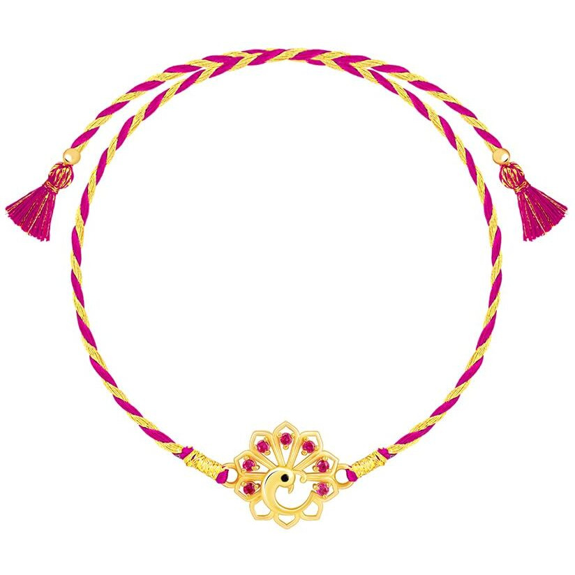 Giva 925 Silver Golden Peacock Heritage Rakhi| Raksha Bandhan Rakhi For Brother | Gift For Men & Boys | With Certificate Of Authenticity And 925 Stamp