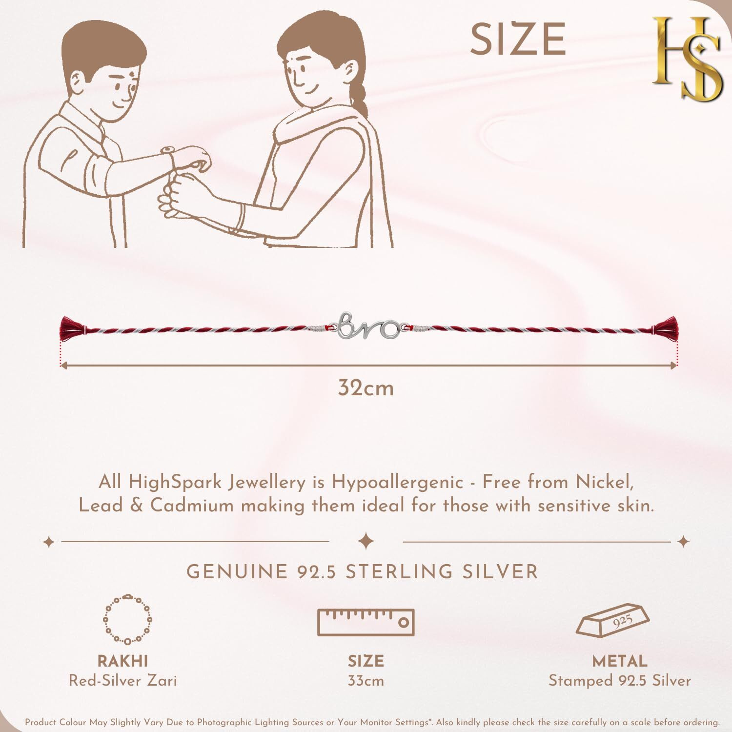 Highspark 925 Silver Bro Rakhi | Stylish Bro Rakhi For Boys & Men | Lovely Gift