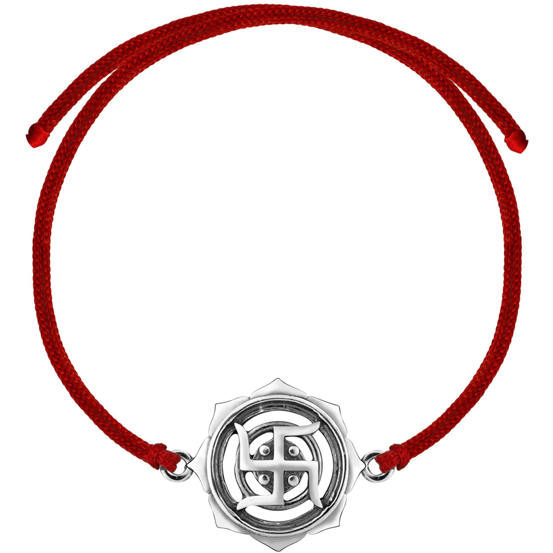 Giva 925 Silver Oxidised Silver Swastika Rakhi, Cotton Thread |Quirky Rakshabandhan Rakhi For Brother | Silver Rakhi For Boys & Men With Certificate Of Authenticity And 925 Stamp