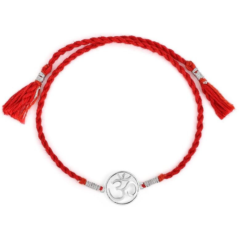 Roovi Pure 925 Sterling Silver Om Rakhi For Brother With Roli Chawal | Rakshabandhan Gift For Men & Boys | Authenticity Certificate With 925 Hallmark
