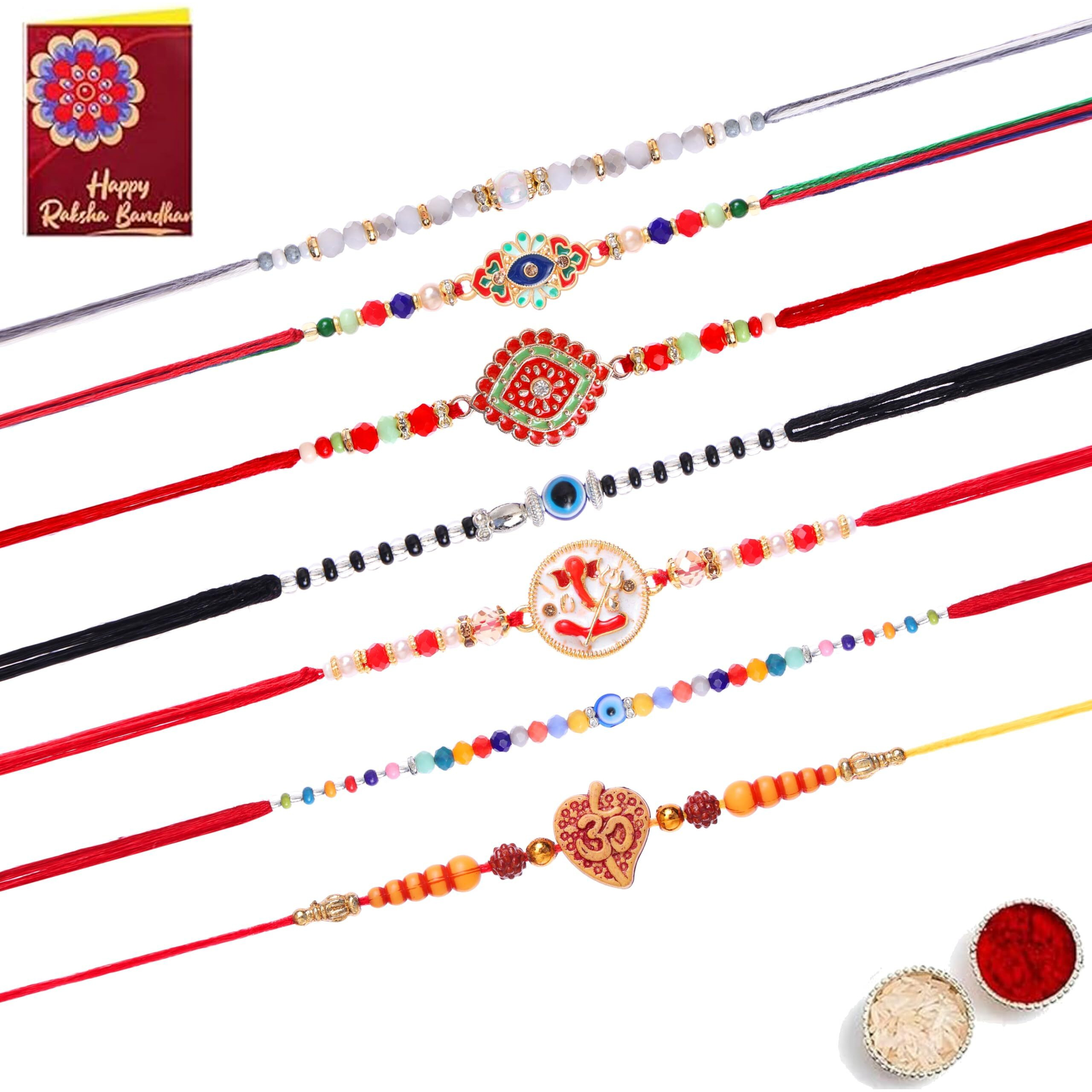 Fashion Frill Mens Rakshabandhan Rakhi For Brother Set Combo Of 7 (Rk641)