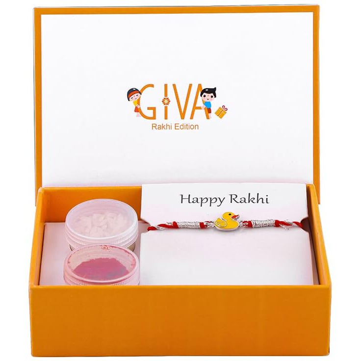 Giva 925 Silver Quack-Tacular Rakhi For Kids| Raksha Bandhan Rakhi For Kids | Gift For Kids | With Certificate Of Authenticity And 925 Stamp