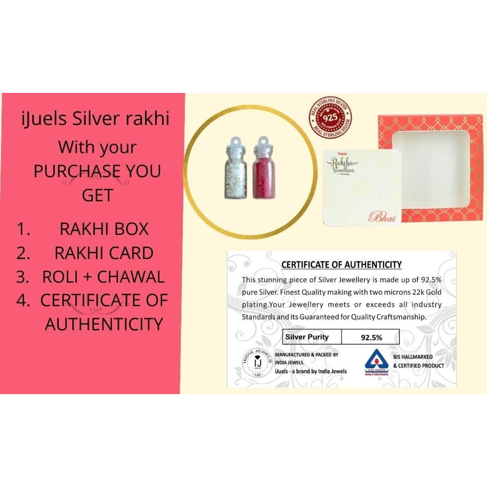 I Juels  Live The Emotions 999 Pure Silver Coin 4 Gram I Love My Brother Inscribed Rakhi For Men/Boys/Kids