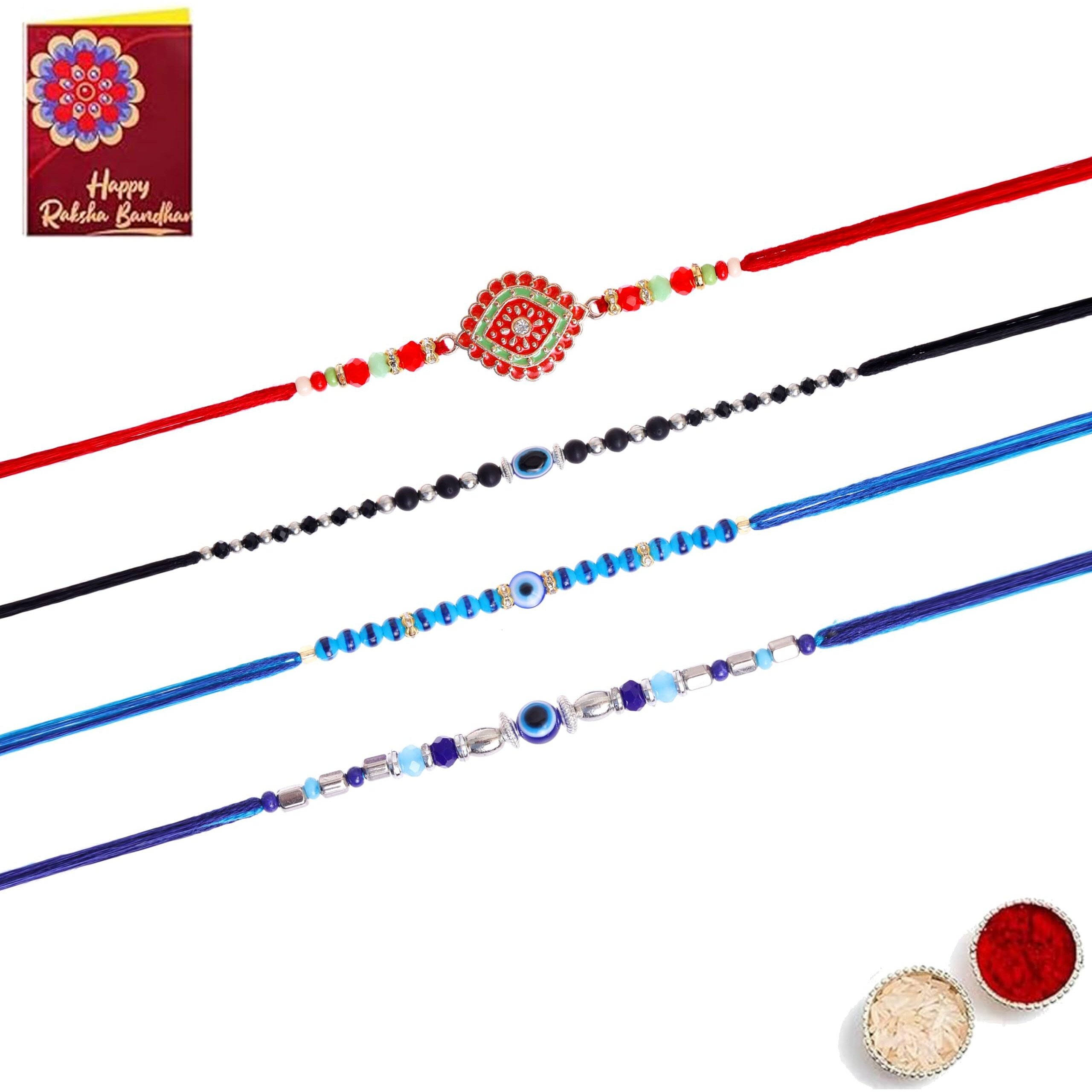 Fashion Frill Mens Rakshabandhan Rakhi For Brother Set Combo Of 4 (Rk461)
