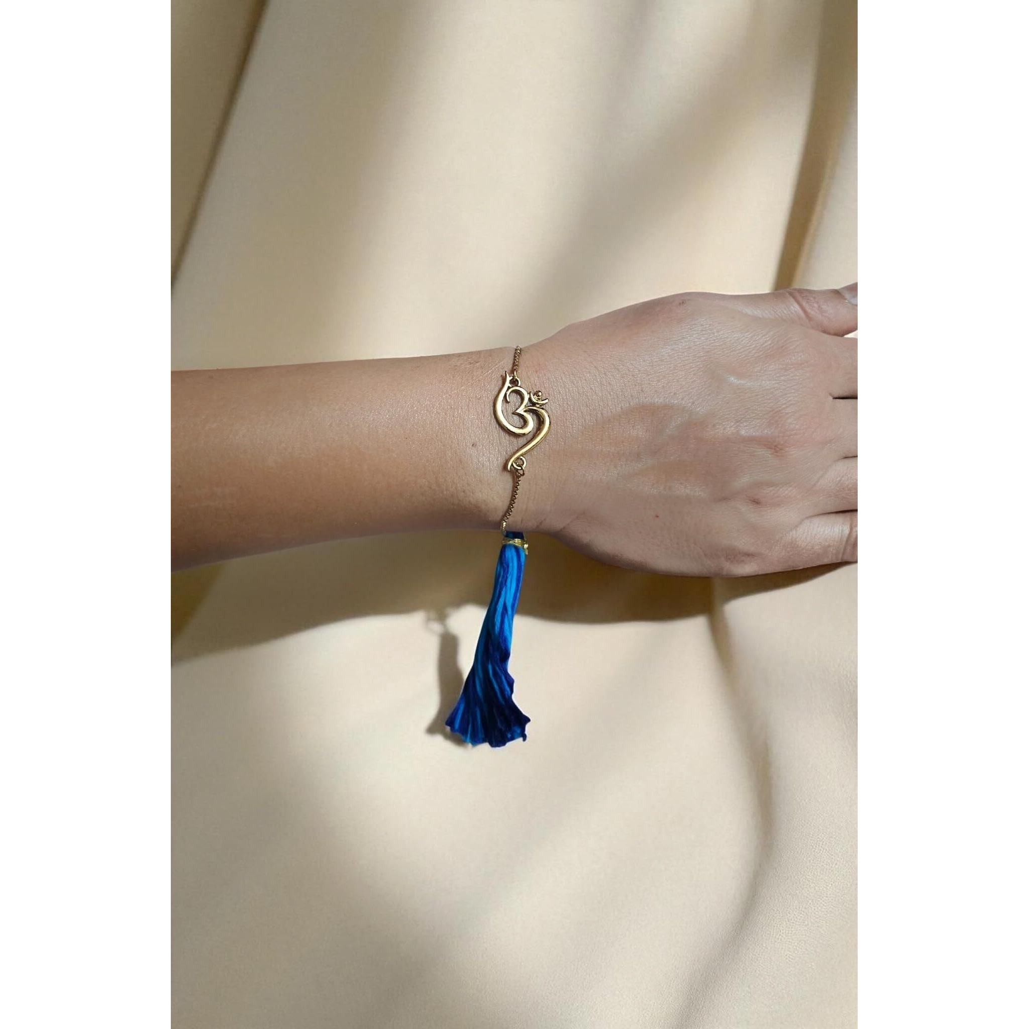 Mahi Gold Plated Evil Eye And Om Lumba Rakhi For Bhabhi (Ral1100724G)
