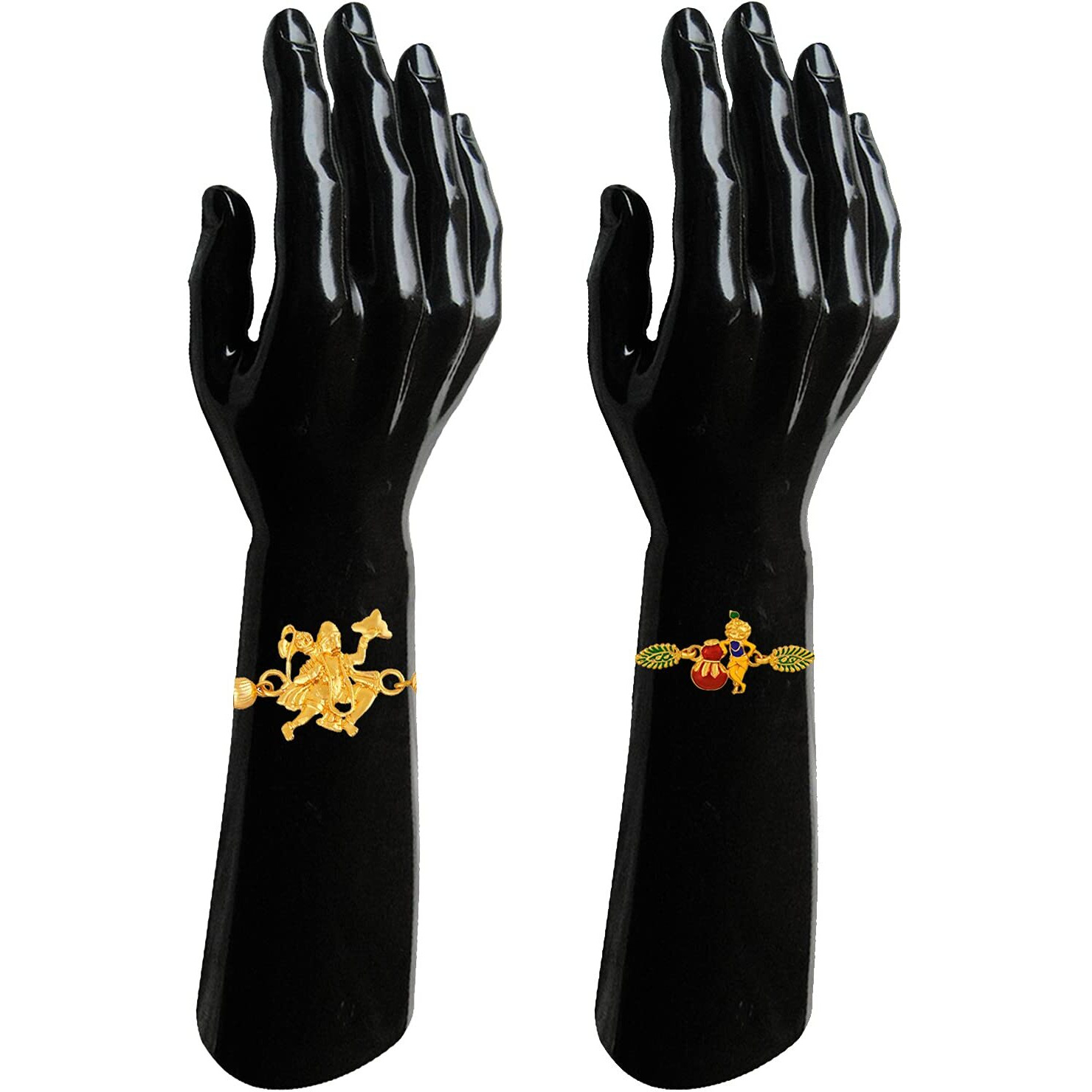 Mahi Combo Of Hanuman And Krishana Rakhi's With White Crystals For Bhaiya (Rco1105222G)