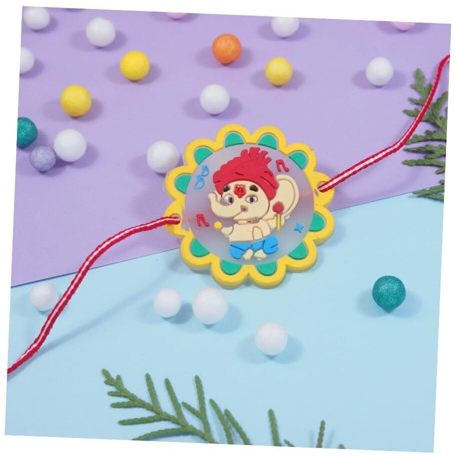 I Jewels Fancy Cartoon Kids Rakhi With Roli Chawal & Rakshabandhan Card For Bro/Brother/Bhai (Style 4)
