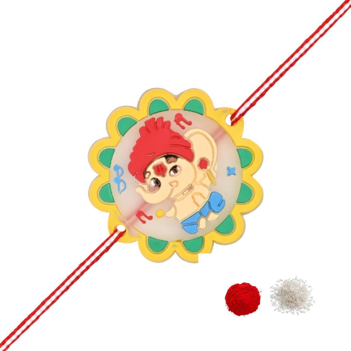 I Jewels Fancy Cartoon Kids Rakhi With Roli Chawal & Rakshabandhan Card For Bro/Brother/Bhai (Style 4)