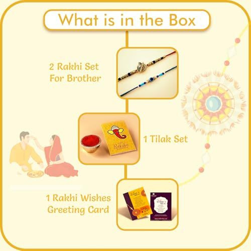 Raksha Bandhan Rakhi Set Of 2 For Brother Bhabhi Kids - Peacock Colorful Beads Rakhi Combo
