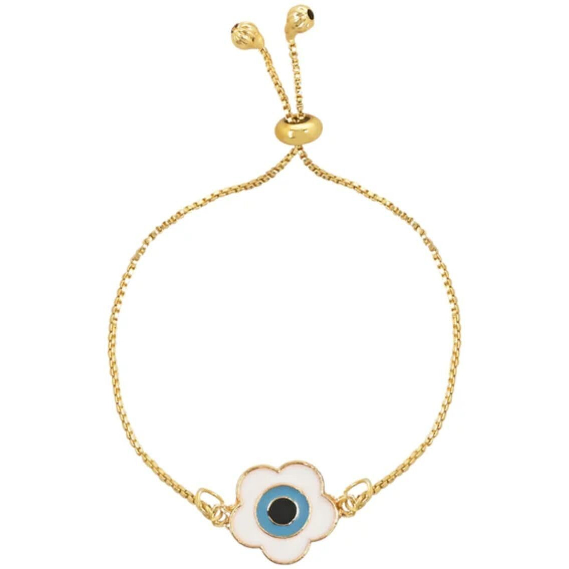 I Jewels Unisex-Adult Rakshabandhan Enamel Floral Shape Evil Eye Bhaiya Bhabhi Lumba Rakhi Combo Set With Roli Chawal (R125-Co)