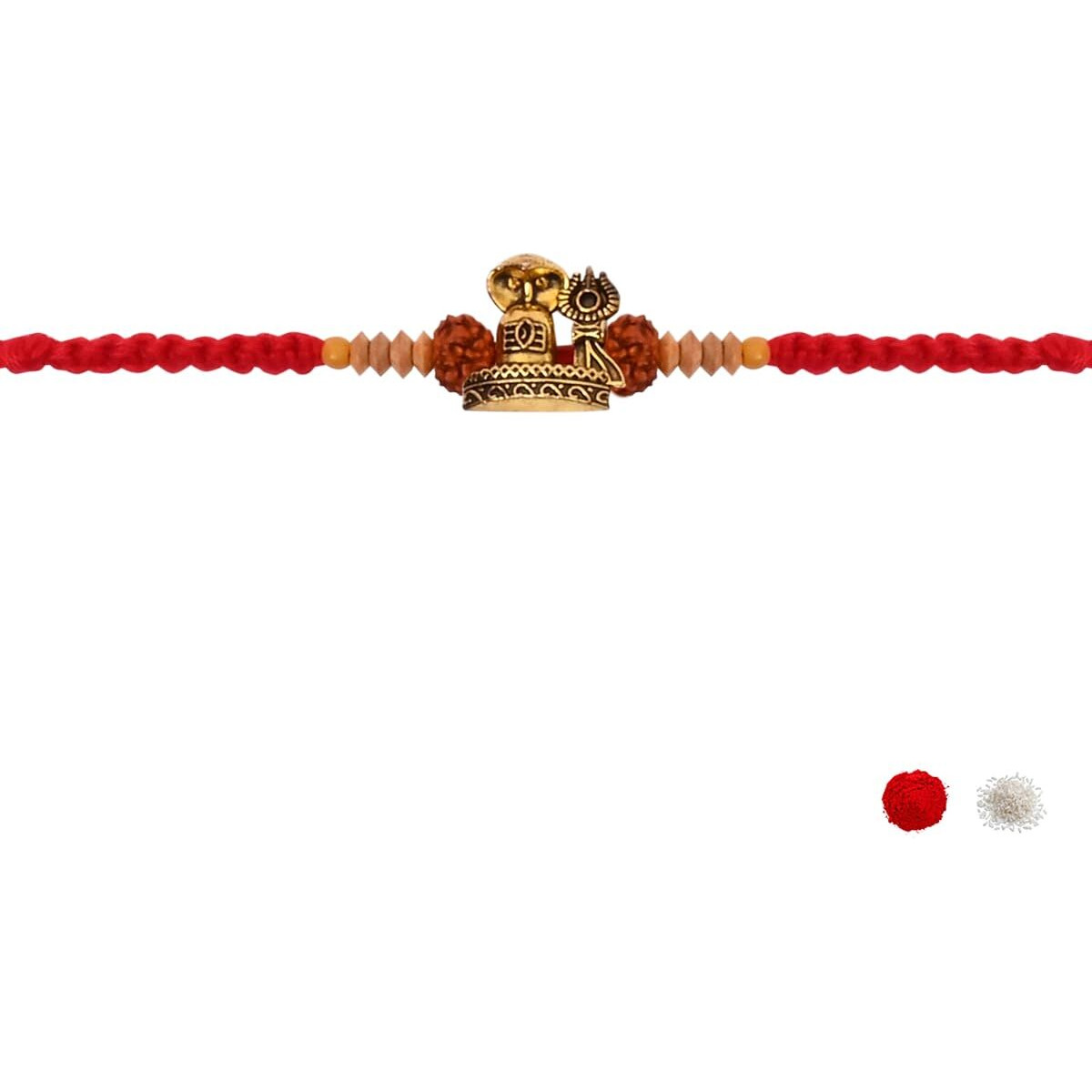 I Jewels Lord Shiva Rakhi With Roli Chawal & Rakshabandhan Card For Men/Bro/Brother (R379-2) (Pack Of 2)