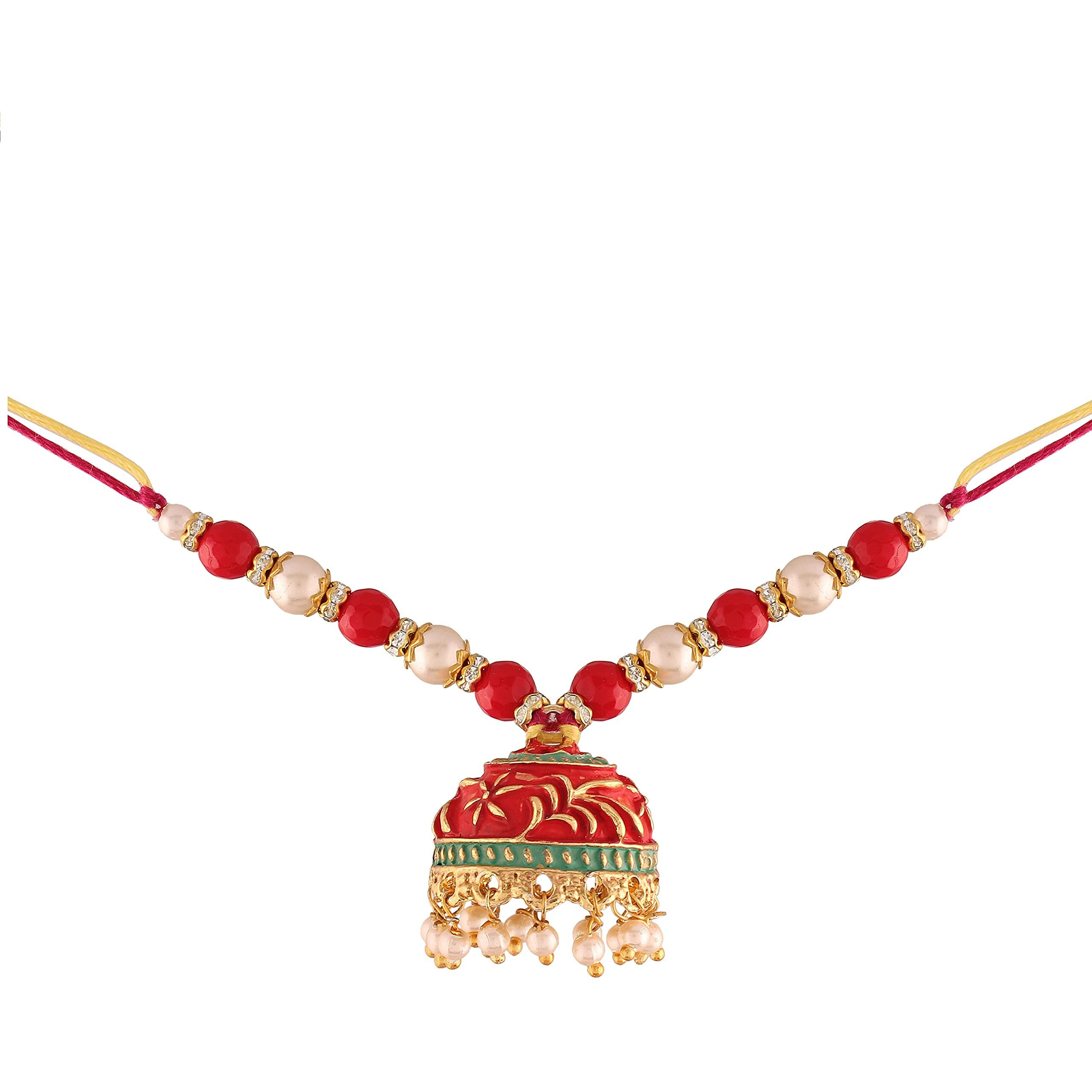 I Jewels Designer Pearl Hanging Lumba Bracelet For Bhabhi/Sister (R049-L) (Pack Of 1)