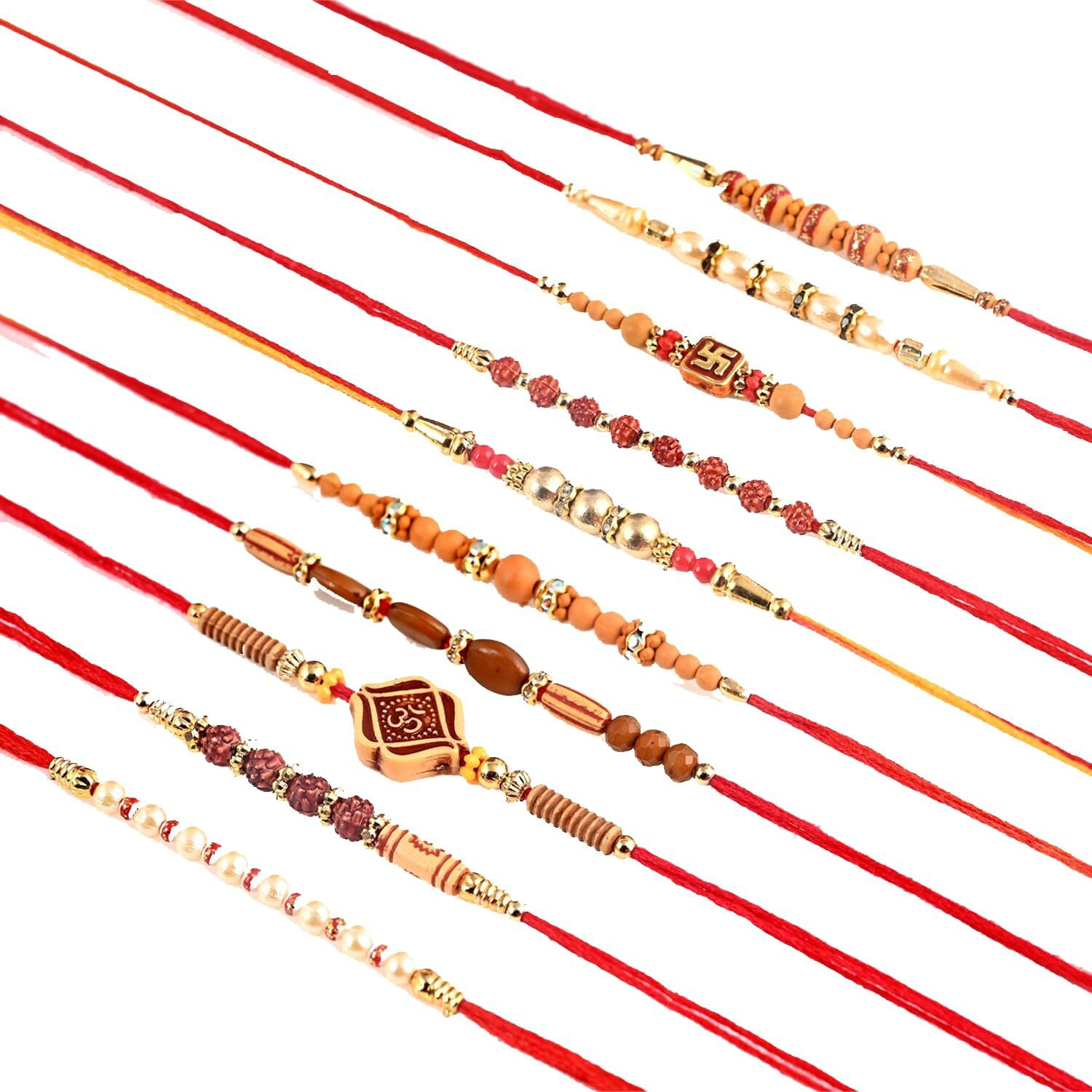 Chottey Lal And Sons Special Multicolor Rakhi For Brother Bhabhi Best Wishes Gifts Rakshabandhan (Pack Of 10)