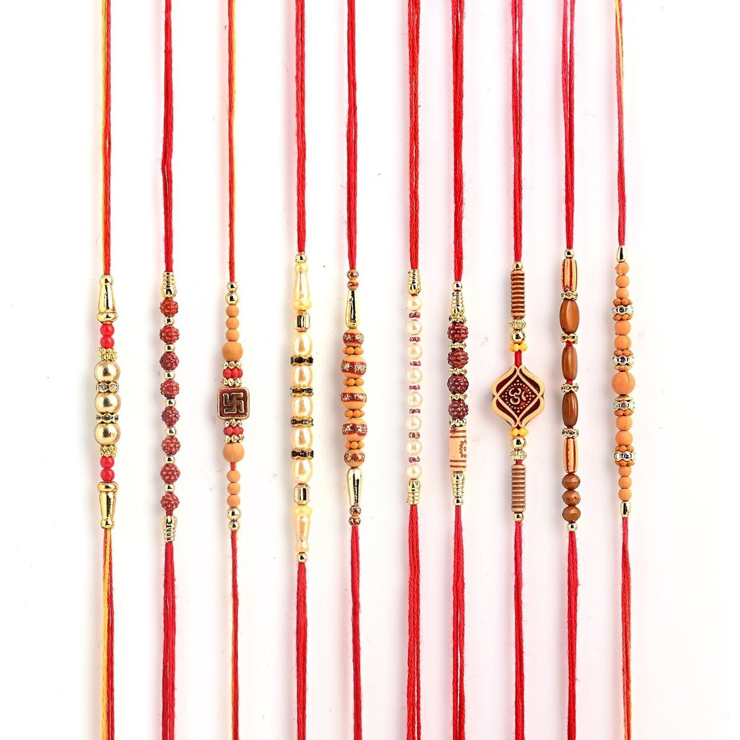 Chottey Lal And Sons Special Multicolor Rakhi For Brother Bhabhi Best Wishes Gifts Rakshabandhan (Pack Of 10)