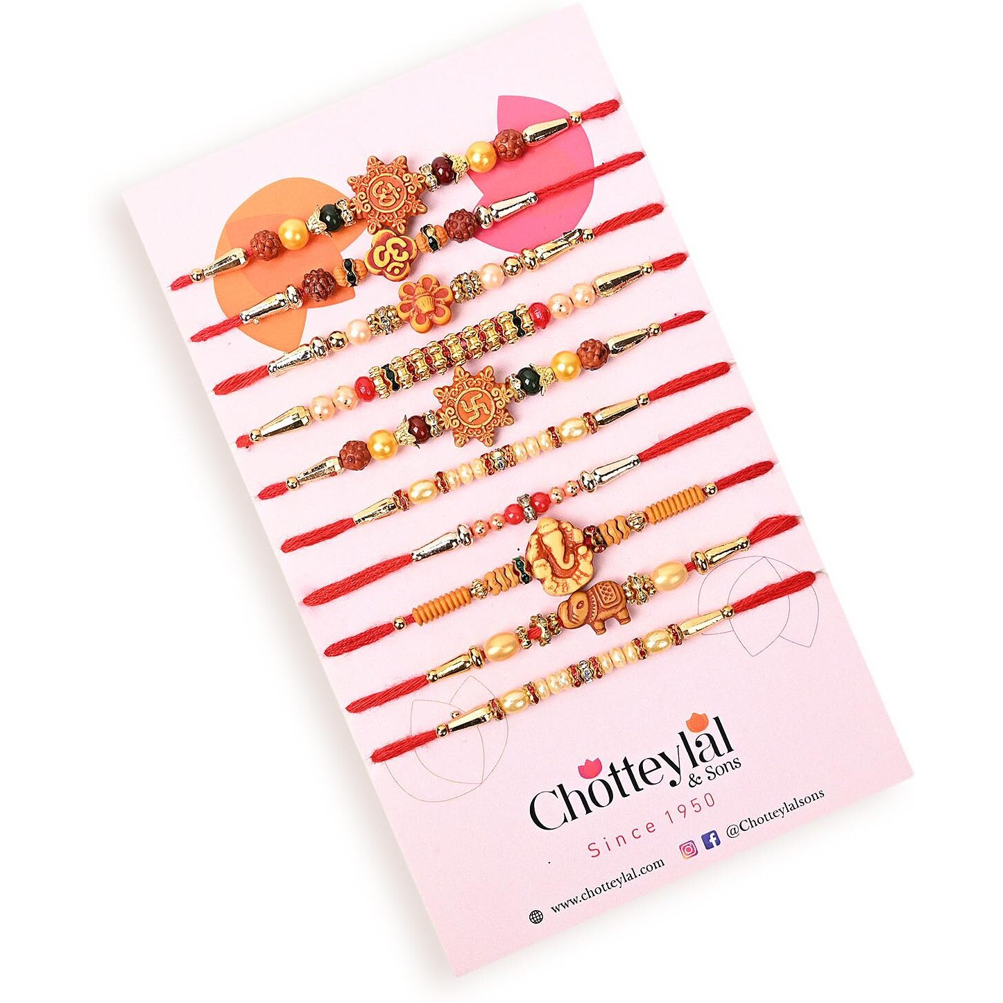 Chottey Lal And Sons Special Multicolor Rakhi For Brother Bhabhi Best Wishes Gifts Rakshabandhan (Pack Of 10)