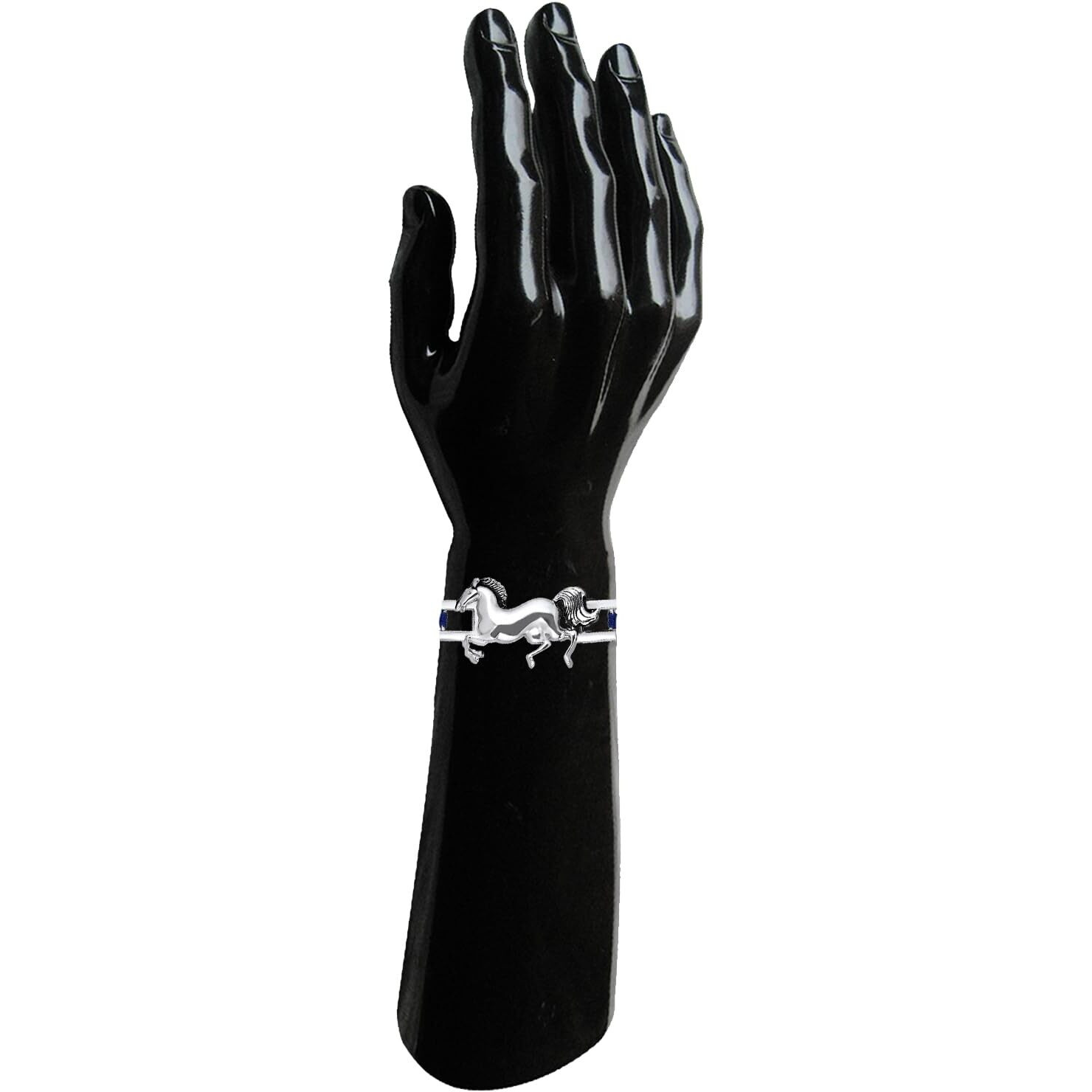 Mahi Running Horse-Shaped Rakhi With Blue And White Artificial Pearl Rakhi For Brother, Bhai, Bro (Ra1100766R)