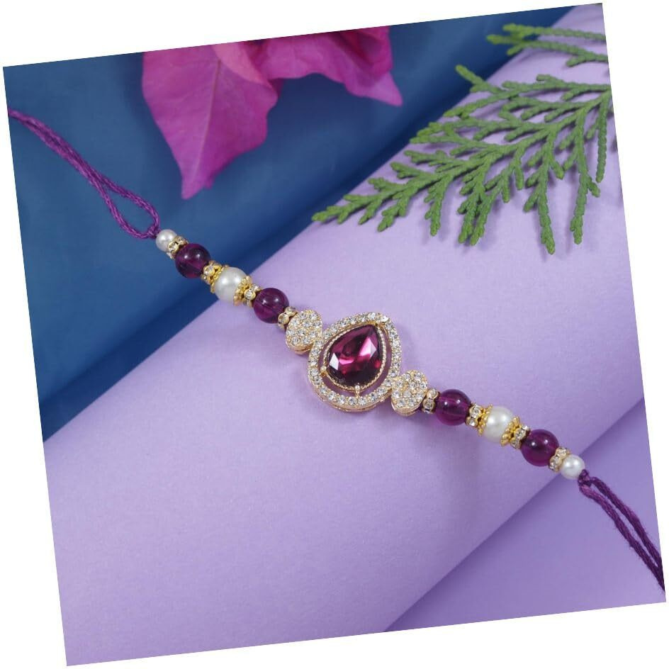 I Jewels Pearl Bhaiya Rakhi With Roli Chawal & Rakshabandhan Card For Brother/Bro/Men