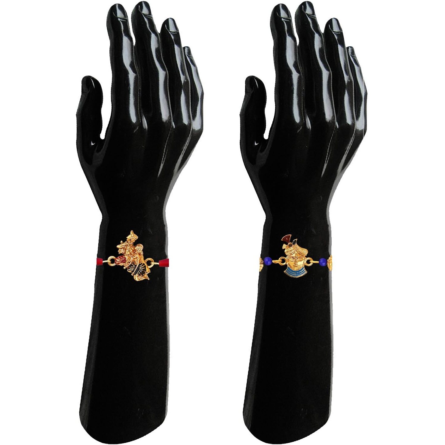 Mahi Meenakari Work Combo Of Radha Krishna Rakhis For Bhaiya, Brother, Bhai, Bro (Rco1105700G)