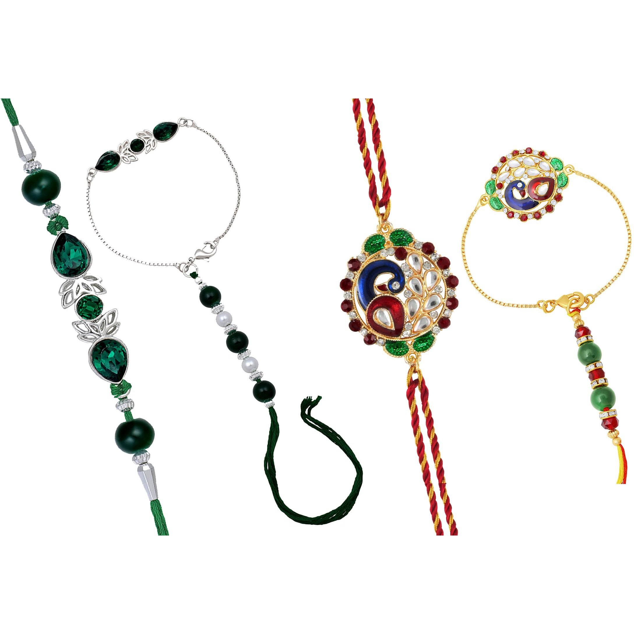 Mahi Combo Of Lumba And Brother Rakhi Pair For Bhaiya And Bhabhi (Rcol1105578M)