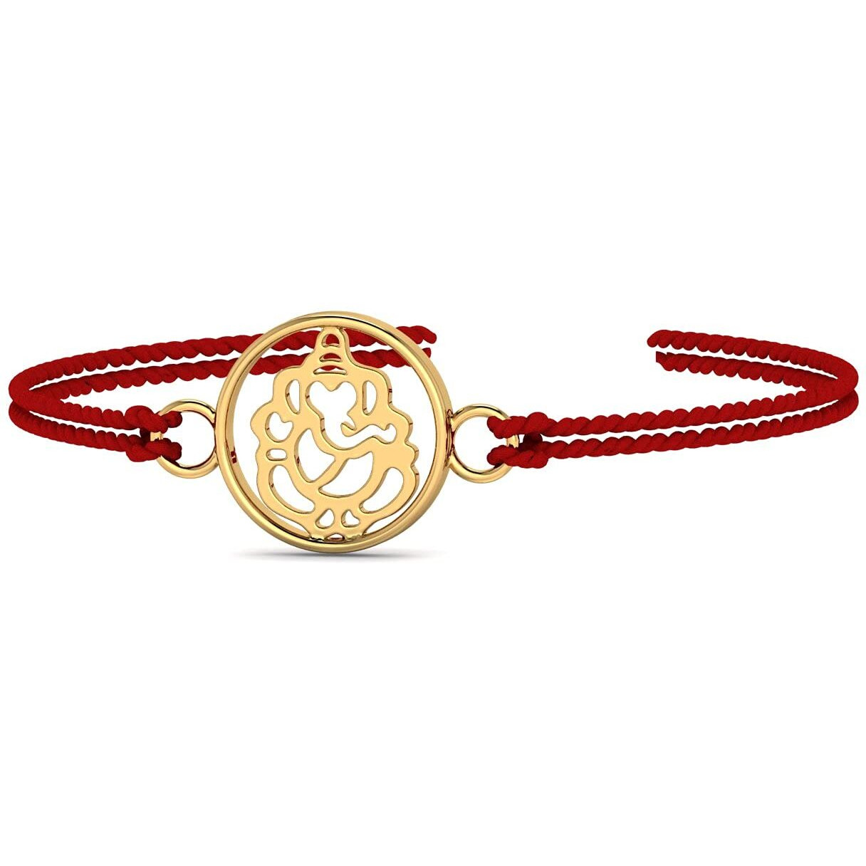 Kuberbox Ganesha 14K Gold Rakhi Bracelet For Men