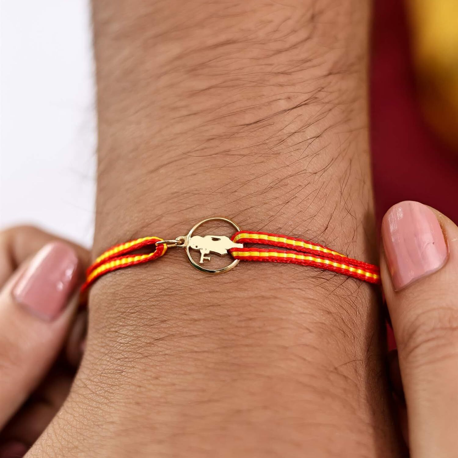 Kuberbox 18K Krishna Gold Rakhi Cum Pendant For Men Raksha Bandhan Gift For Brother Premium Packaging Bis Hallmarked