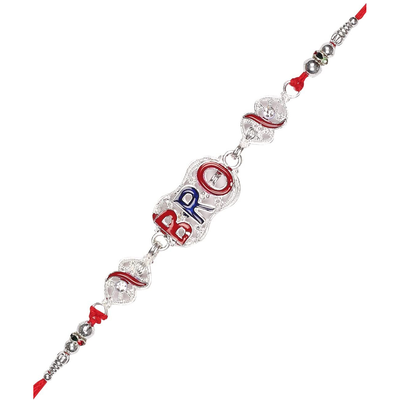 Accessher Mens Presents Traditional Quirky Bro Rakhi For Brother| Pack Of 6 | Includes Roli Kumkum Packets & Happy Rakshabandhan Card | Rakhi Gift For Brother